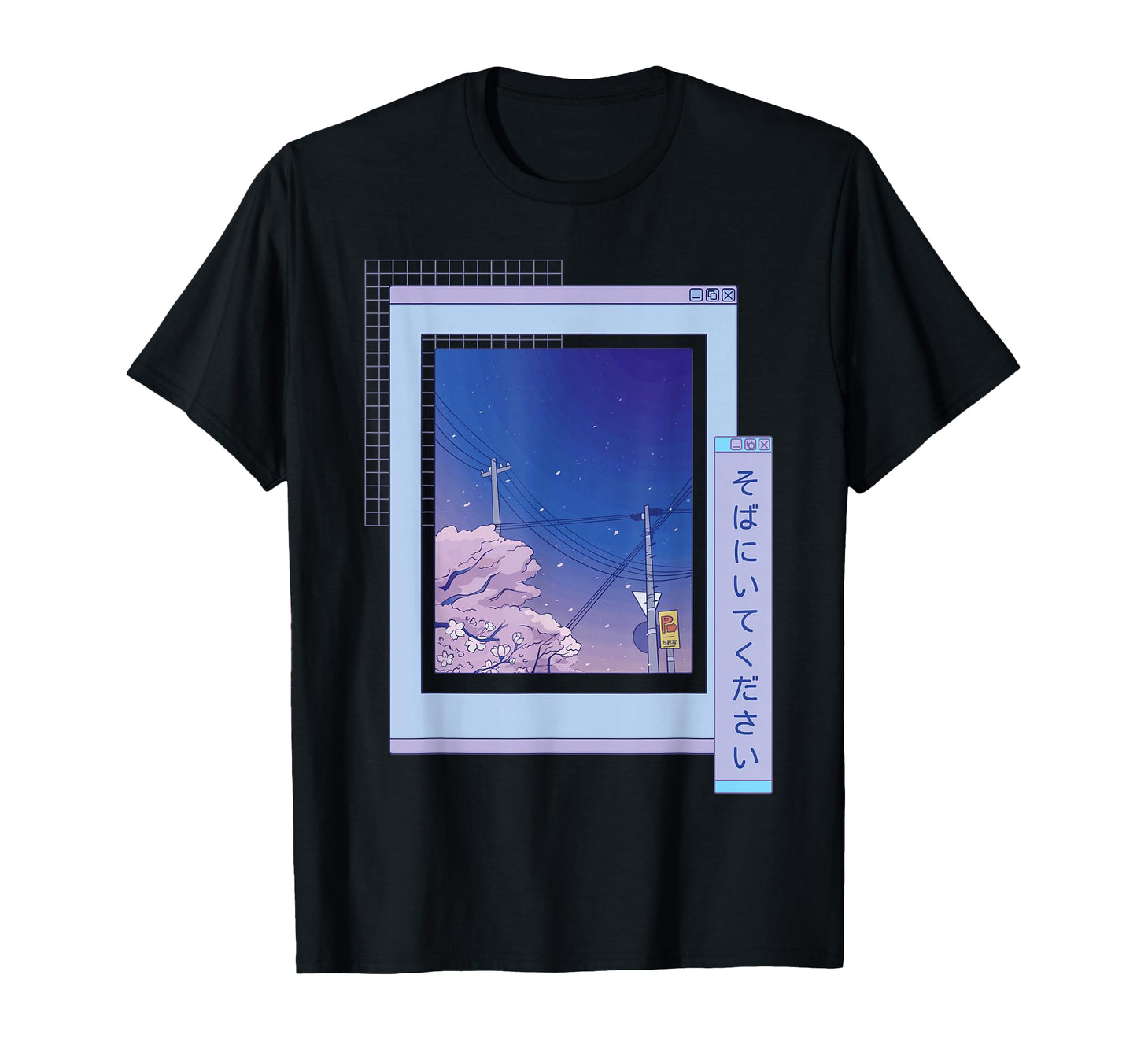 Lofi Japanese Anime Vaporwave Sky T-Shirt - Minimalist Print for Adults - T-Shirt, Sweatshirt, Hoodie