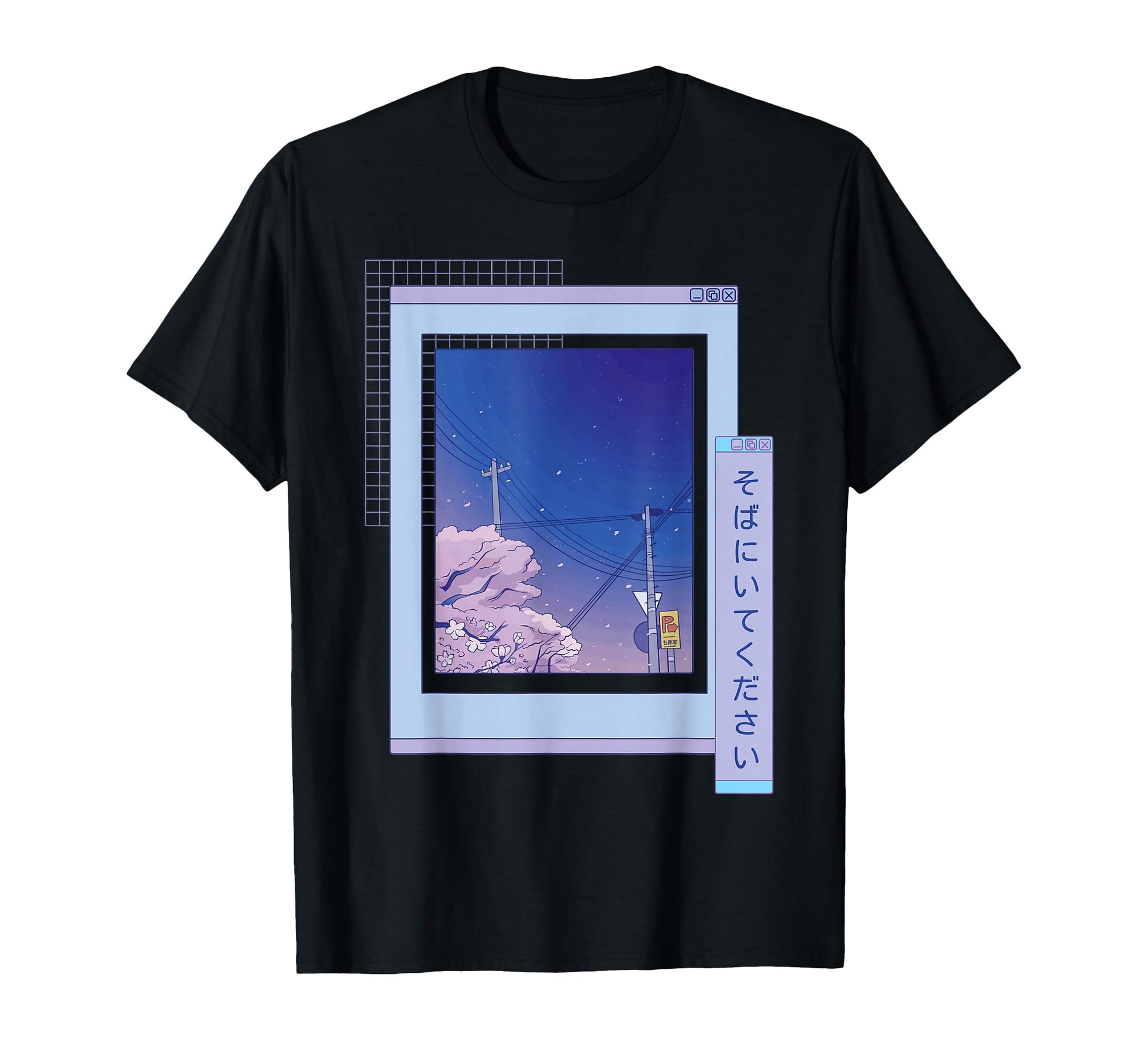 Lofi Japanese Anime Vaporwave Sky T-Shirt - Minimalist Print for Adults - T-Shirt, Sweatshirt, Hoodie