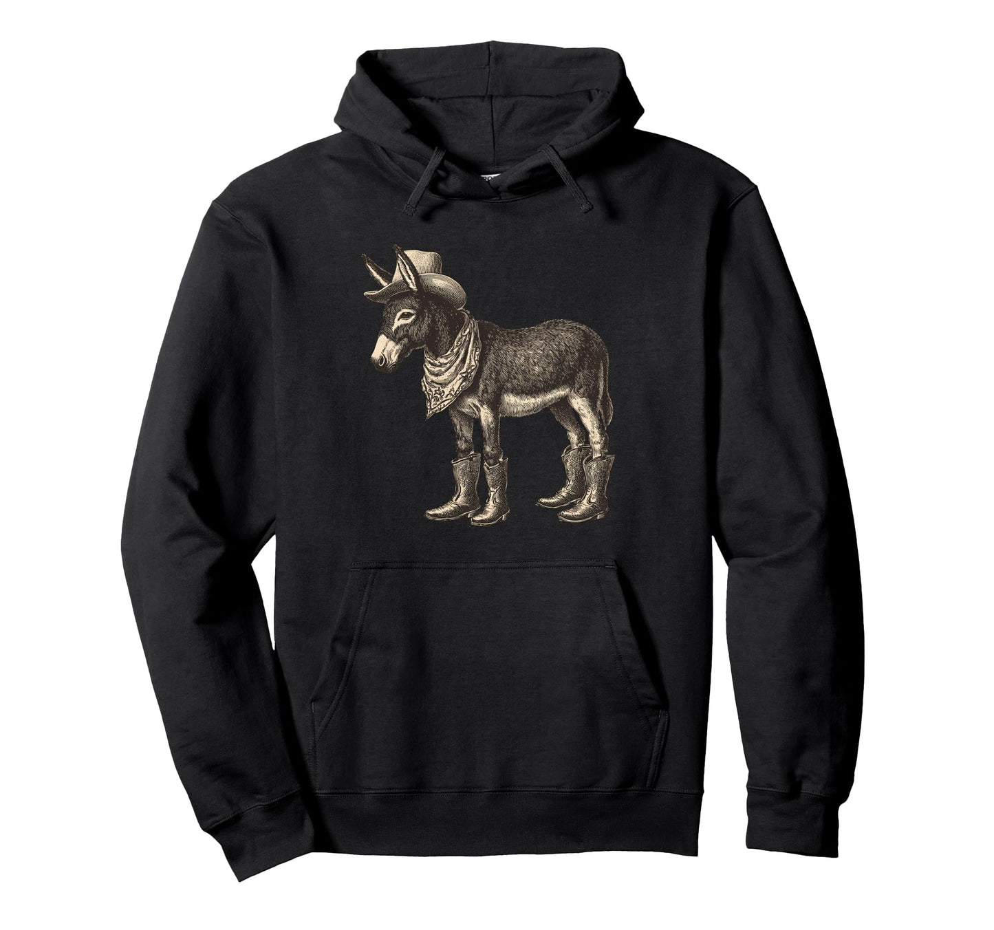 Donkey Cowboy Rodeo Cowgirl Western Hoodie - Fun Novelty Design for Adults - T-Shirt, Sweatshirt, Hoodie