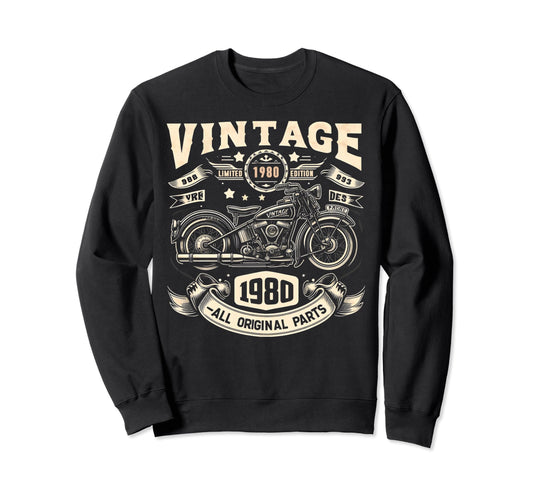 1980 Born 1980 44Th Birthday Sweatshirt - Graphic Print for Adults - T-Shirt, Sweatshirt, Hoodie