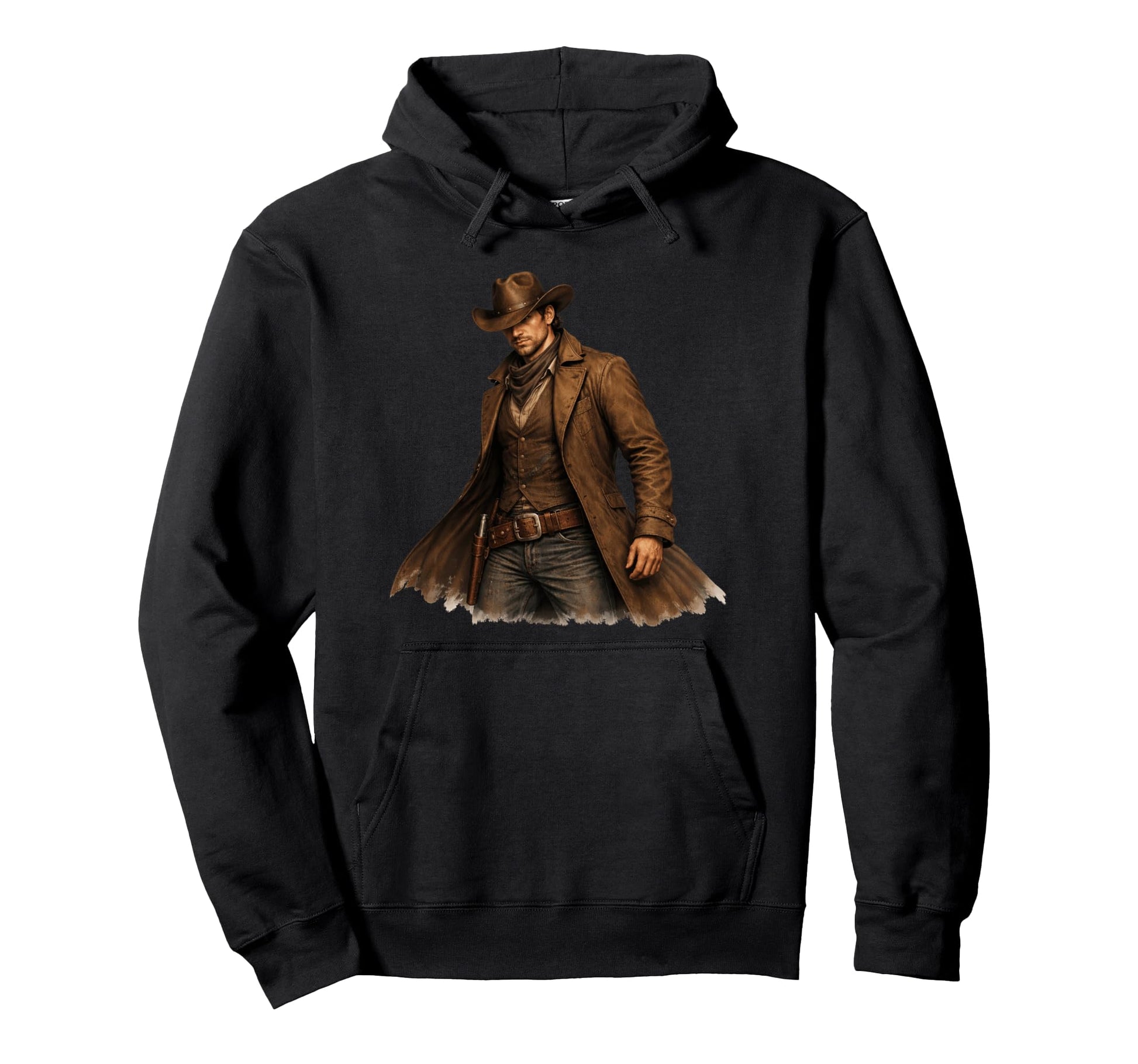 Western Outlaw Cowboy Frontier Hoodie - Unique Graphic Unisex - T-Shirt, Sweatshirt, Hoodie