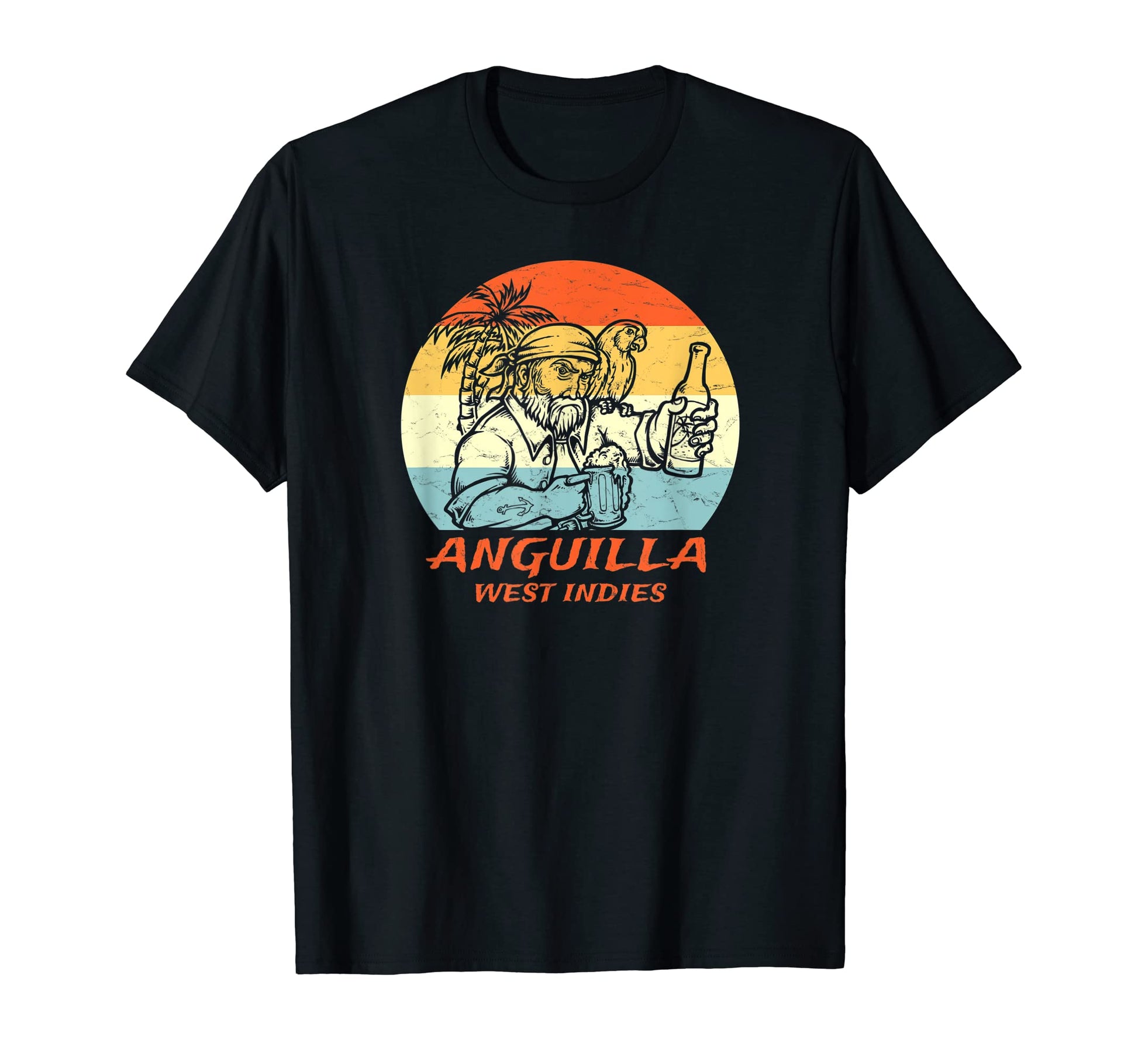 Anguilla West Indies Pirate Parrot T-Shirt - Fun Novelty Design Unisex - T-Shirt, Sweatshirt, Hoodie