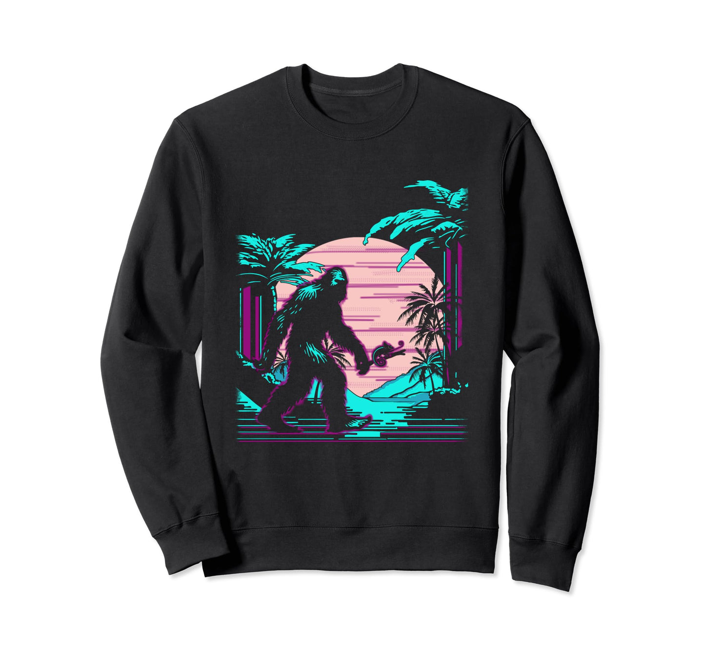 Bigfoot Vaporwave Aesthetic 90S Sweatshirt - Aesthetic Graphic for Adults - T-Shirt, Sweatshirt, Hoodie