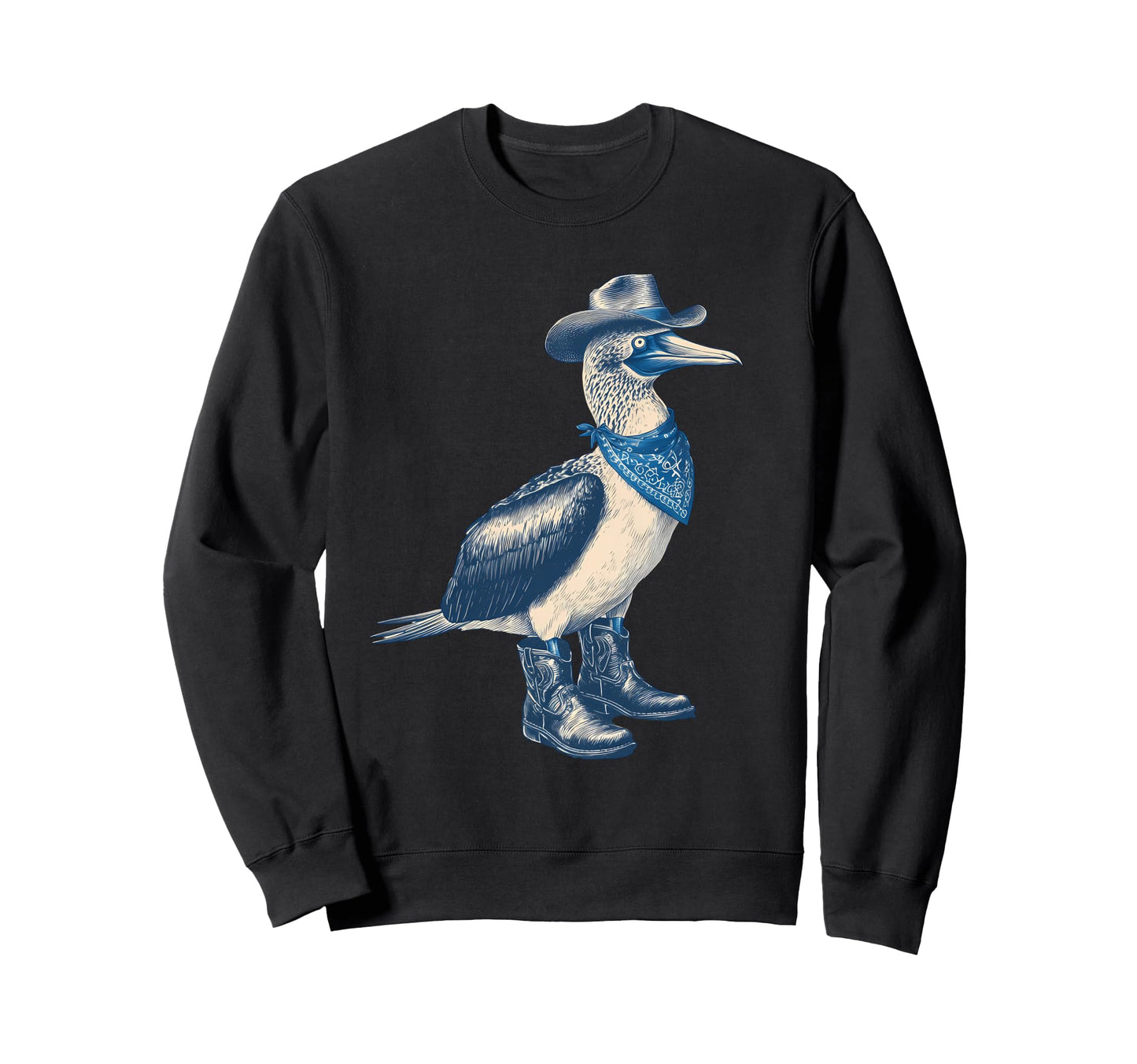 Blue Footed Booby Cowboy Cowgirl Sweatshirt - Aesthetic Graphic Men Women - T-Shirt, Sweatshirt, Hoodie