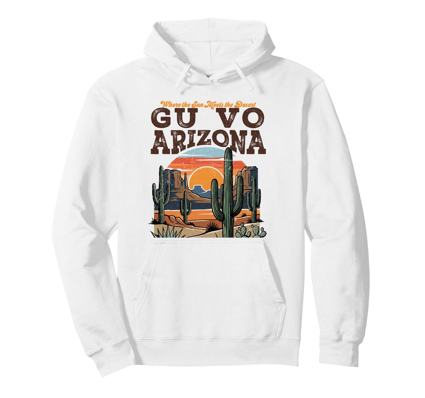 Gu Vo Az Southwest Desert Landscape Hoodie - Minimalist Print for Adults - T-Shirt, Sweatshirt, Hoodie