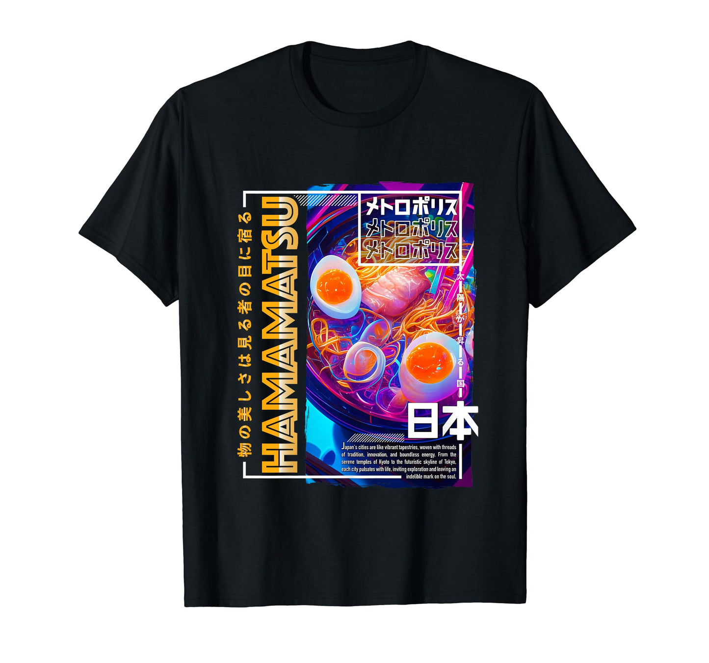 Hamamatsu City 80S Synthwave Ramen T-Shirt - Streetwear Style for Adults - T-Shirt, Sweatshirt, Hoodie