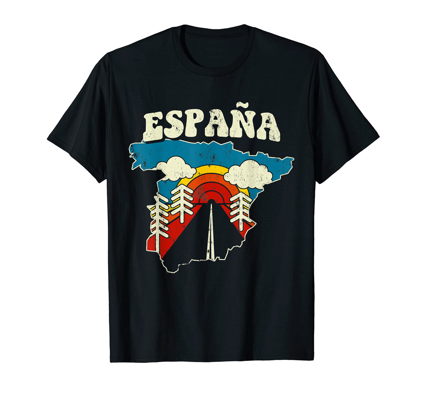 Spain Spanish Country Europe Rainbow 70S T-Shirt - Minimalist Print Unisex - T-Shirt, Sweatshirt, Hoodie