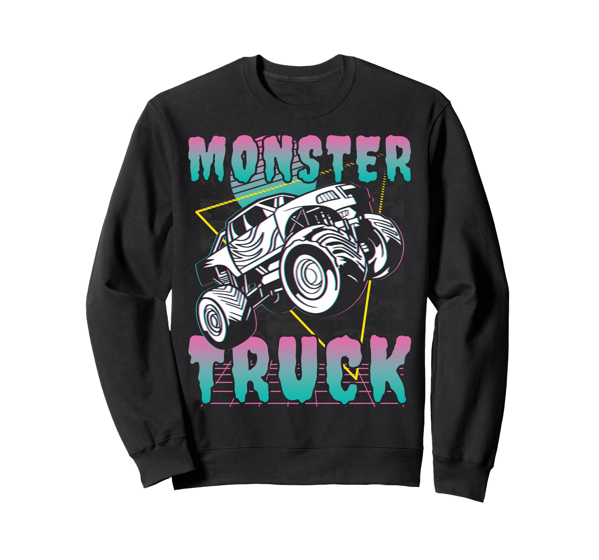Vaporwave Aesthetic Monster Truck Sweatshirt - Trendy Graphic Men Women - T-Shirt, Sweatshirt, Hoodie