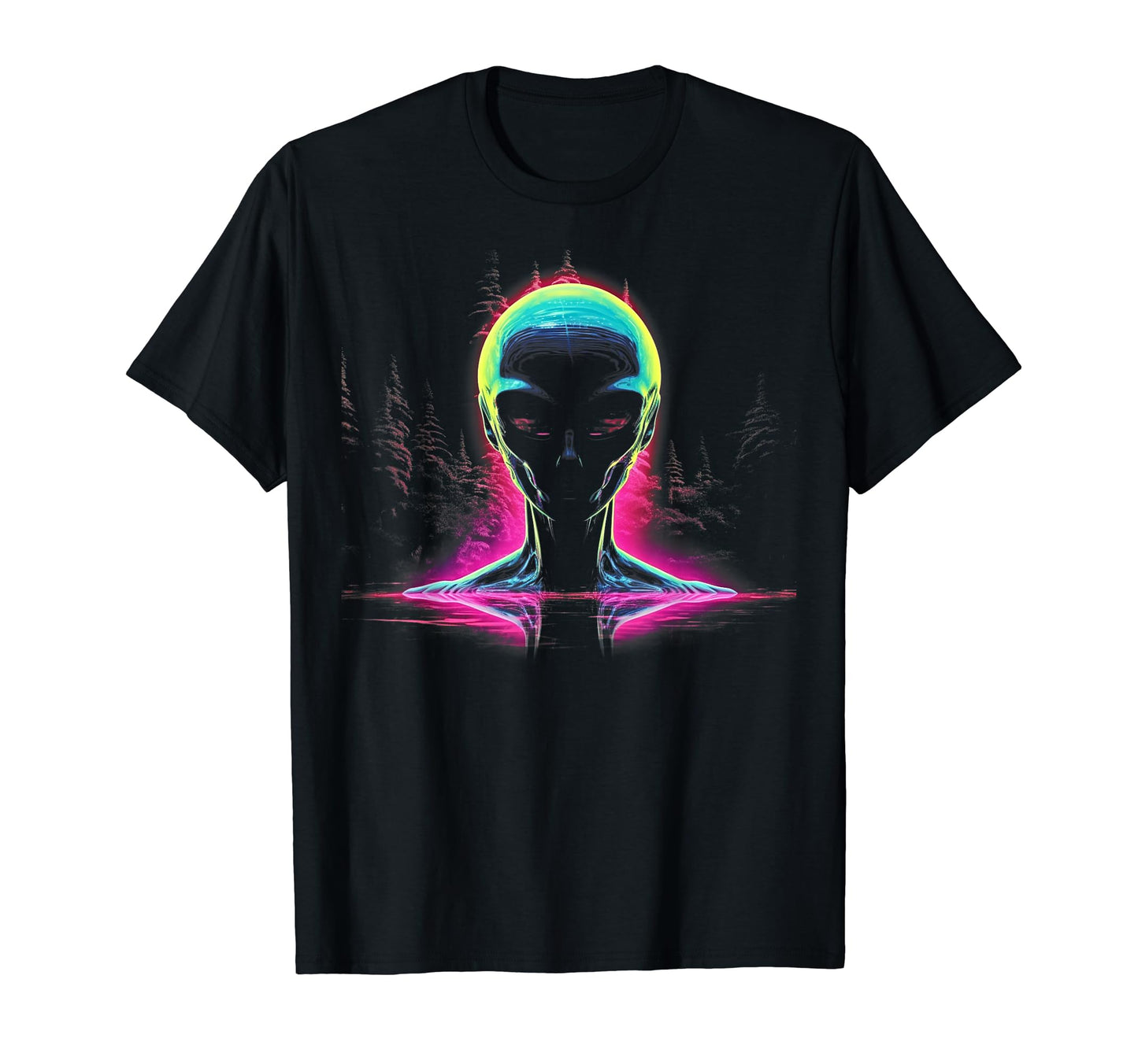 Synthwave Alien Cyberpunk 80S Sci Fi T-Shirt - Novelty Apparel Unisex - T-Shirt, Sweatshirt, Hoodie