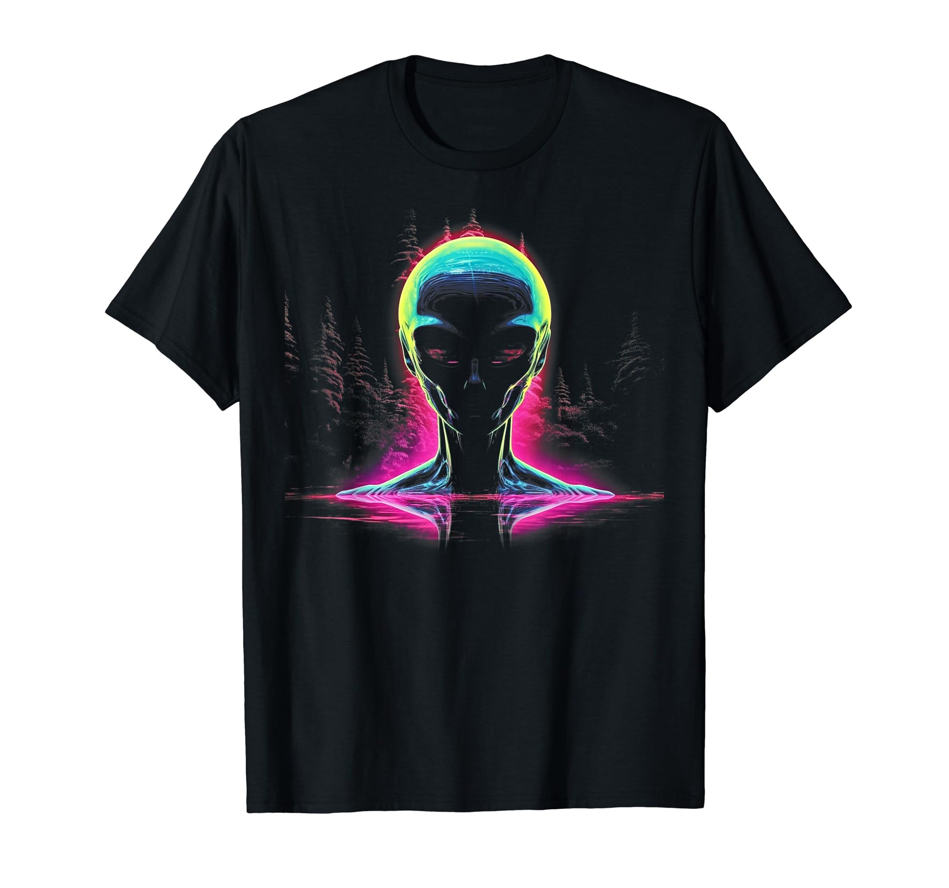 Synthwave Alien Cyberpunk 80S Sci Fi T-Shirt - Novelty Apparel Unisex - T-Shirt, Sweatshirt, Hoodie