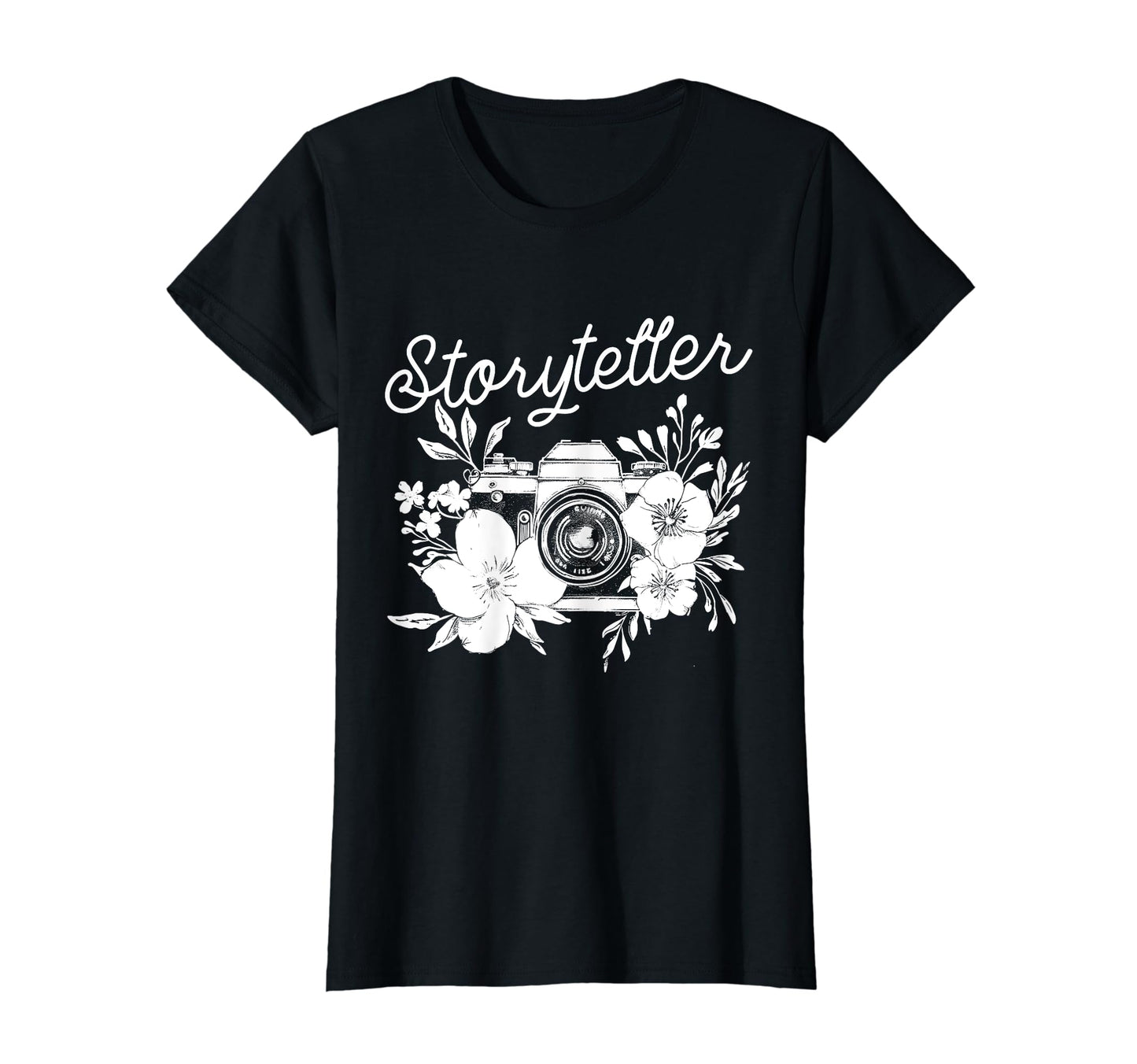 Photographer Storyteller Camera Flowers T-Shirt - Trendy Graphic Unisex - T-Shirt, Sweatshirt, Hoodie