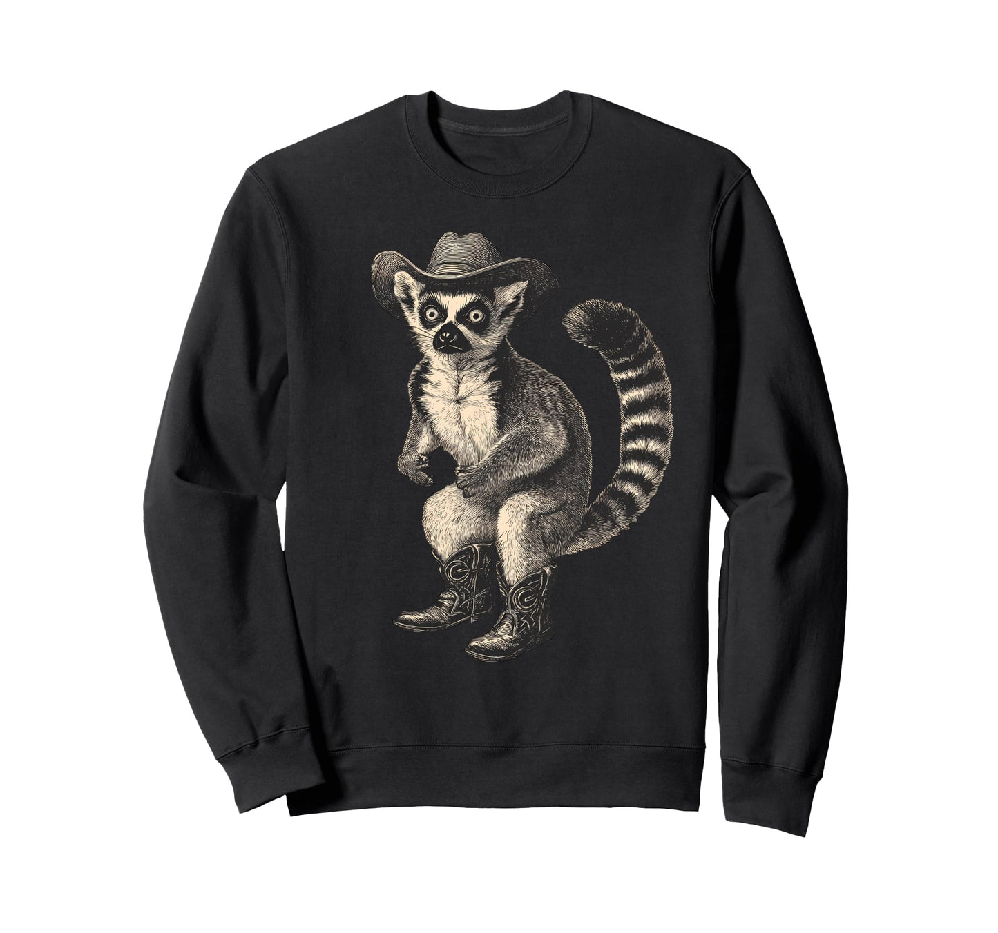 Lemur Cowboy Rodeo Cowgirl Sweatshirt - Casual Everyday Wear Men Women - T-Shirt, Sweatshirt, Hoodie