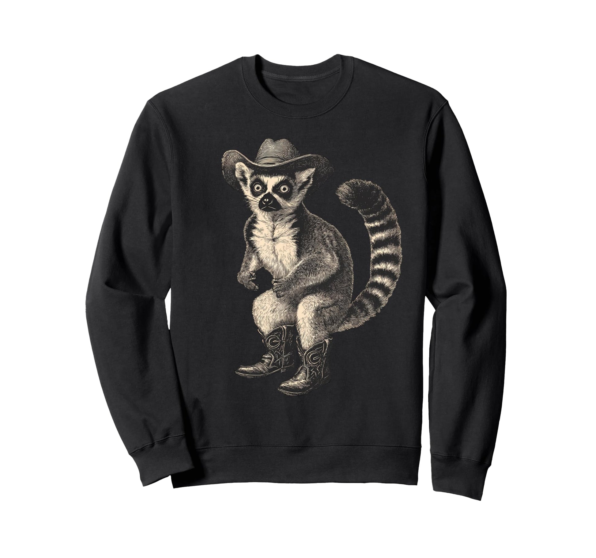 Lemur Cowboy Rodeo Cowgirl Sweatshirt - Casual Everyday Wear Men Women - T-Shirt, Sweatshirt, Hoodie
