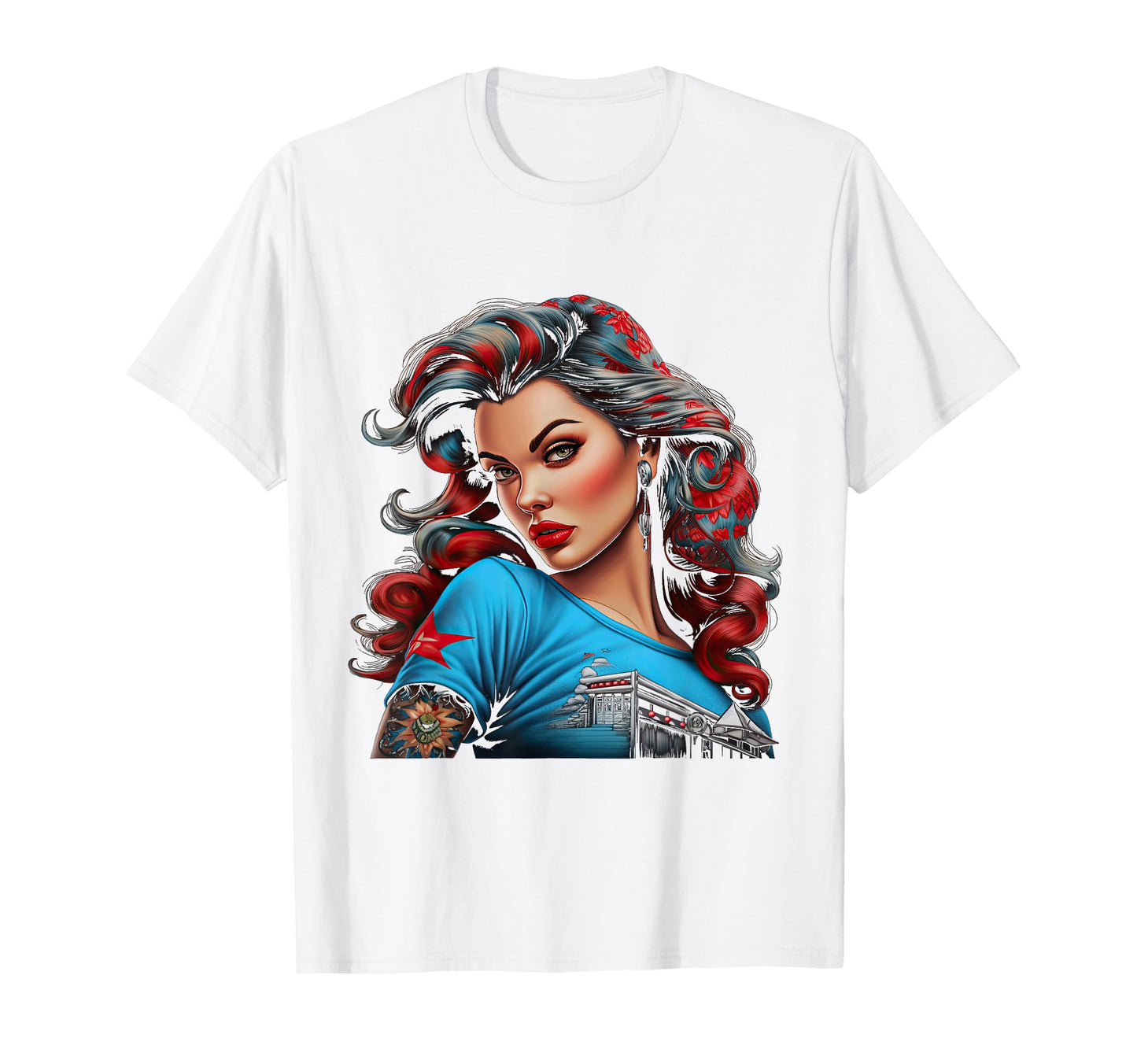Pinup Pin Up T-Shirt - Custom Art Print Unisex - T-Shirt, Sweatshirt, Hoodie