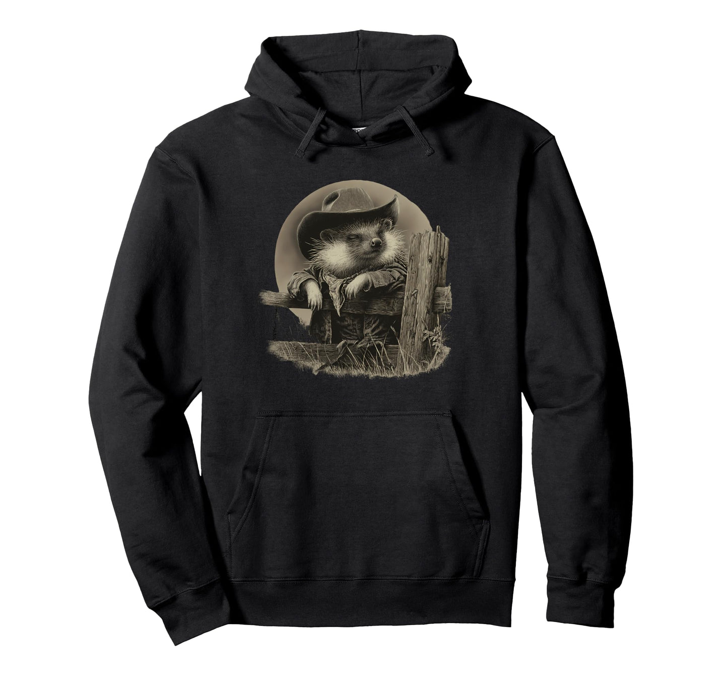 Country Cowboy Hedgehog Rodeo Cowgirl Hoodie - Minimalist Print Men Women - T-Shirt, Sweatshirt, Hoodie