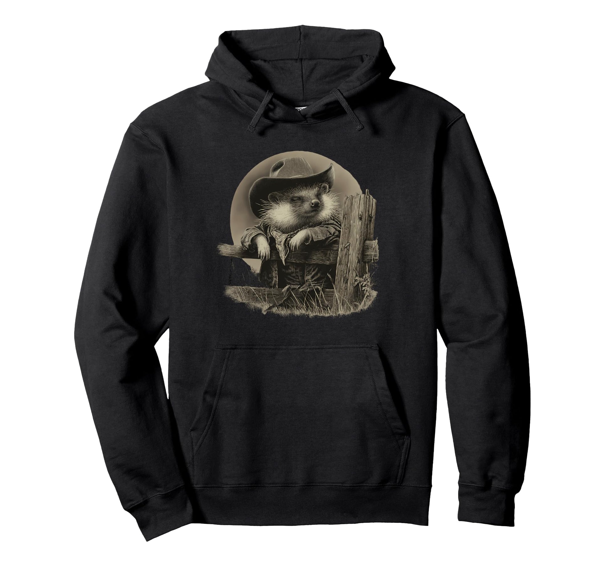 Country Cowboy Hedgehog Rodeo Cowgirl Hoodie - Minimalist Print Men Women - T-Shirt, Sweatshirt, Hoodie