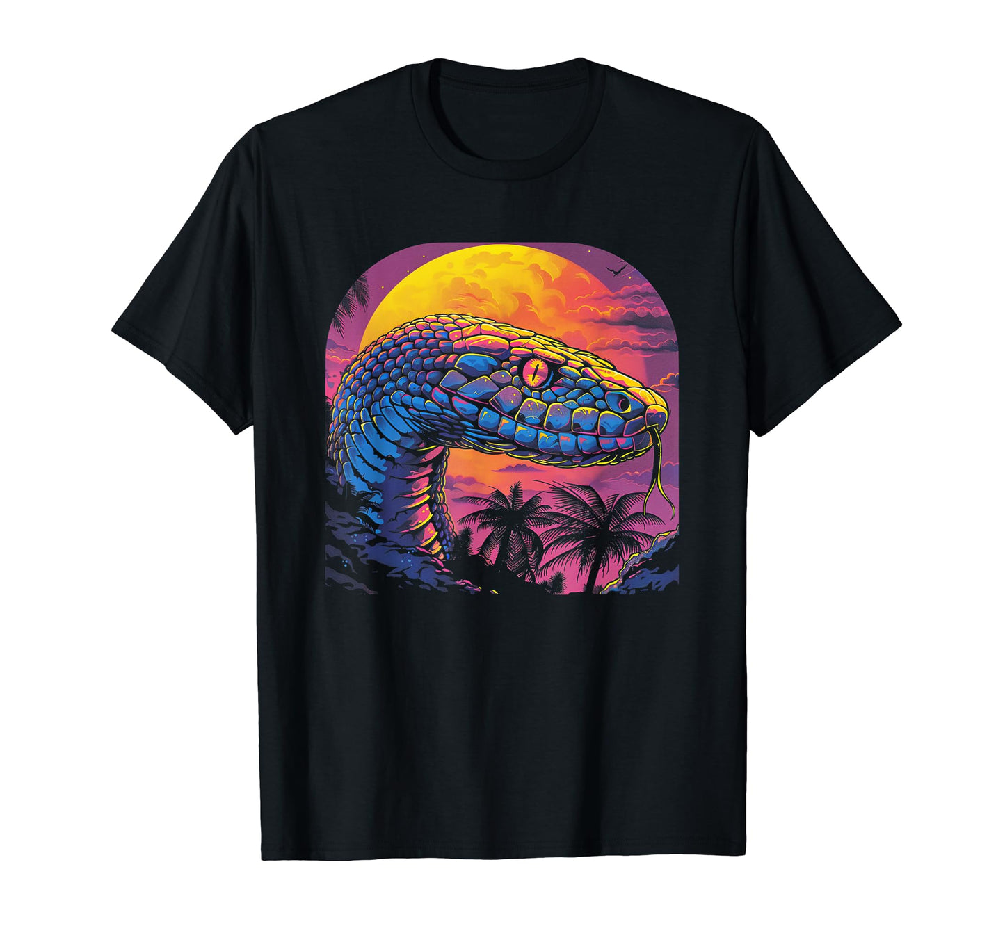 Snake Vaporwave Aesthetic Synthwave T-Shirt - Casual Everyday Wear Unisex - T-Shirt, Sweatshirt, Hoodie