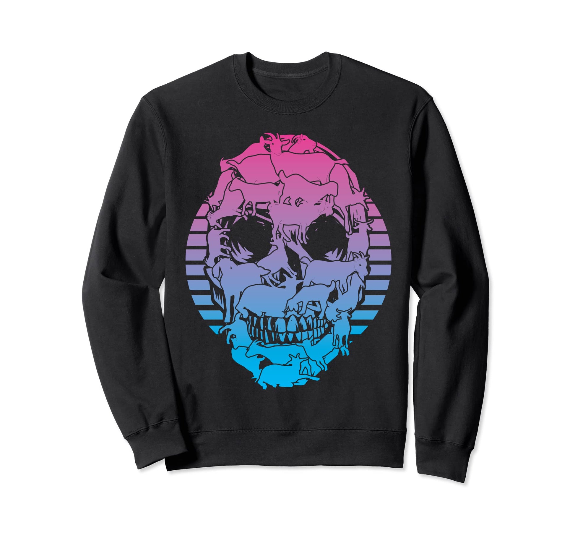 Goats Vaporwave Aesthetic Sweatshirt - Graphic Print for Adults - T-Shirt, Sweatshirt, Hoodie