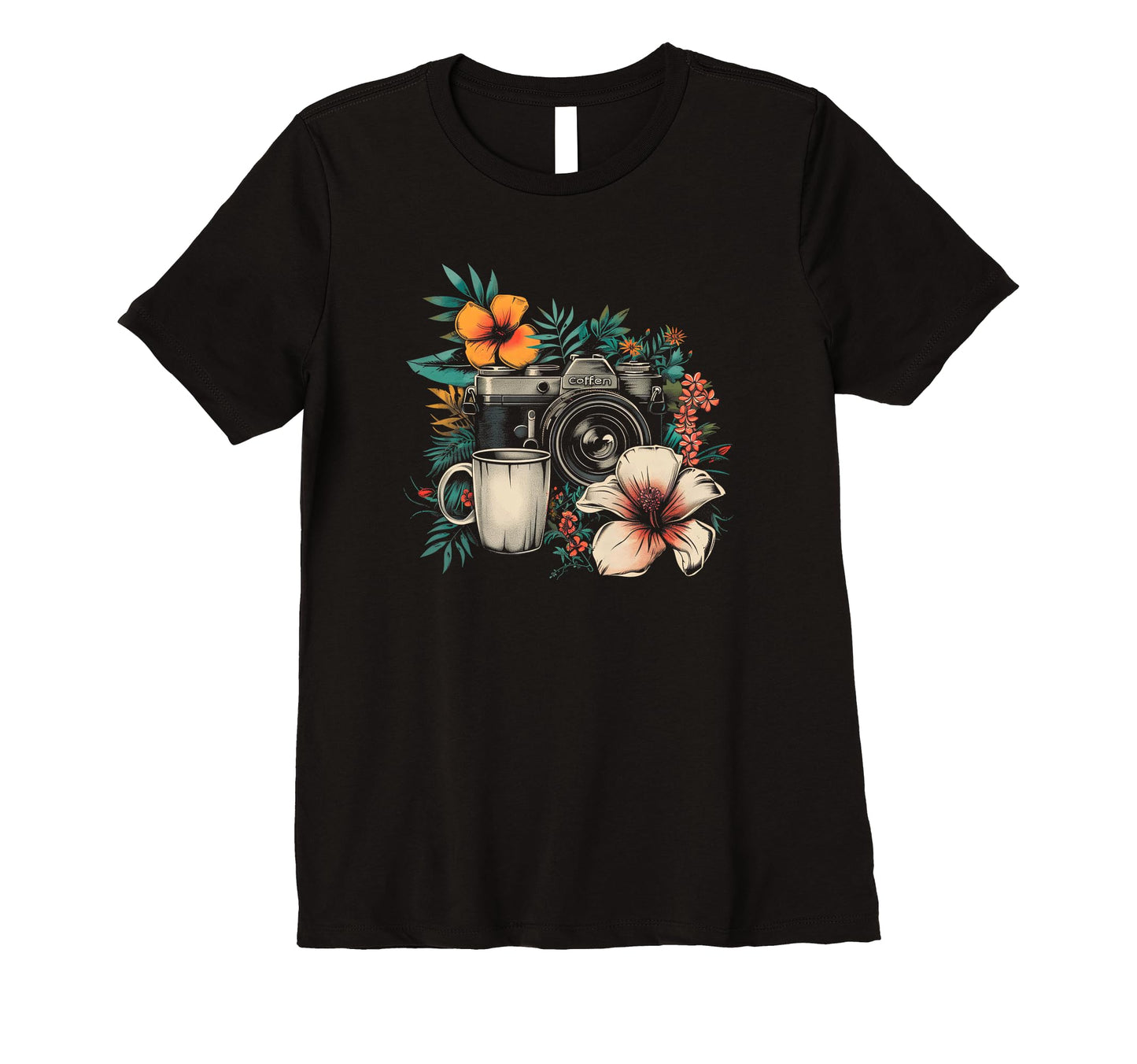 Womens Photographer Coffee Camera T-Shirt - Custom Art Print Men Women - T-Shirt, Sweatshirt, Hoodie
