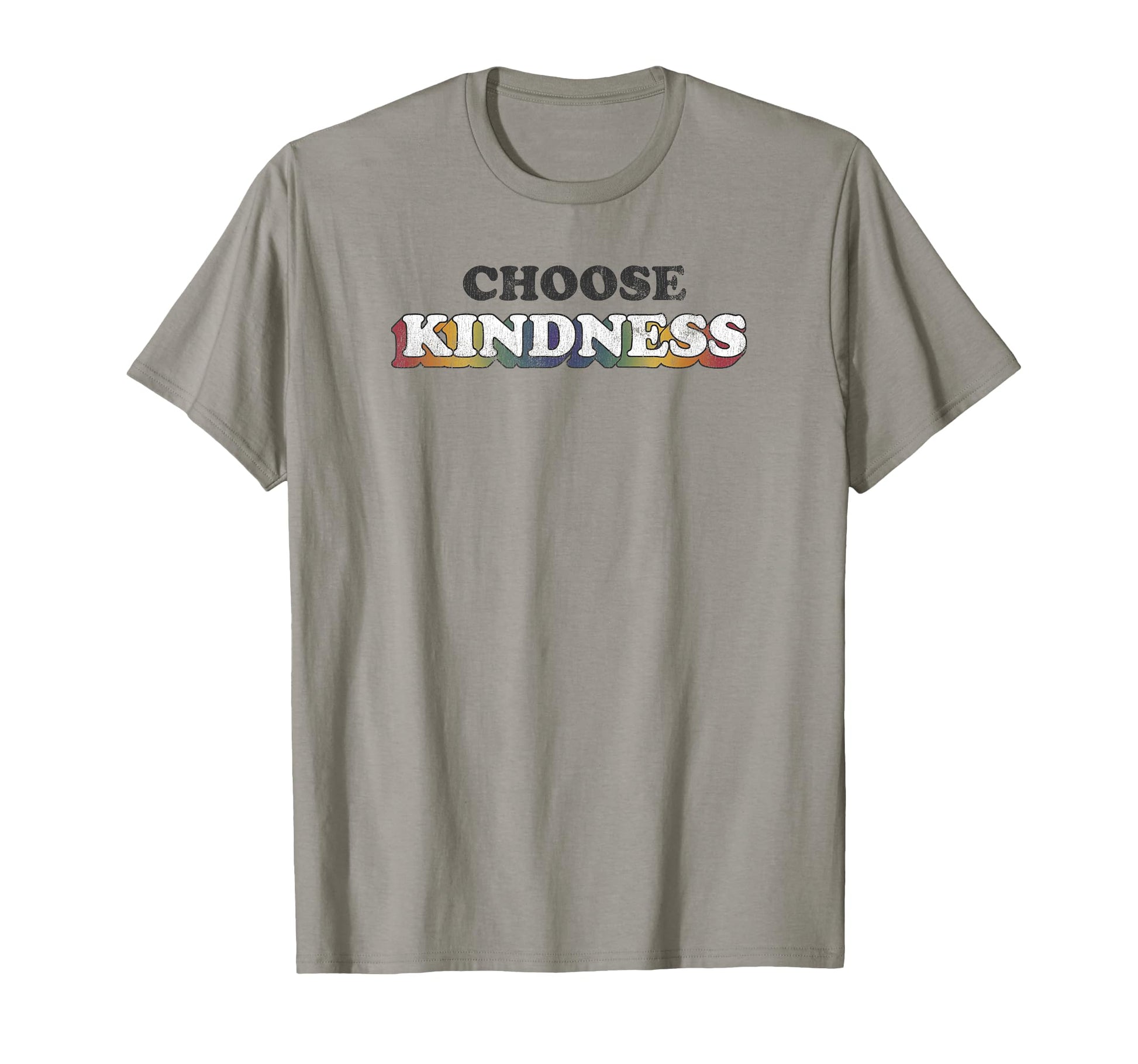 Trendy Choose Kindness Rainbow Text T-Shirt - Novelty Apparel for Adults - T-Shirt, Sweatshirt, Hoodie