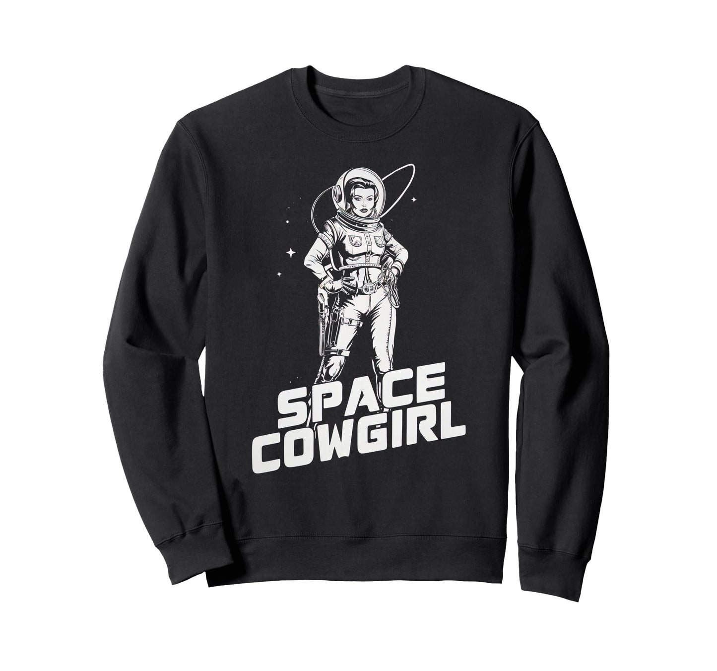 Space Cowgirl Galactic Western Sweatshirt - Minimalist Print Men Women - T-Shirt, Sweatshirt, Hoodie