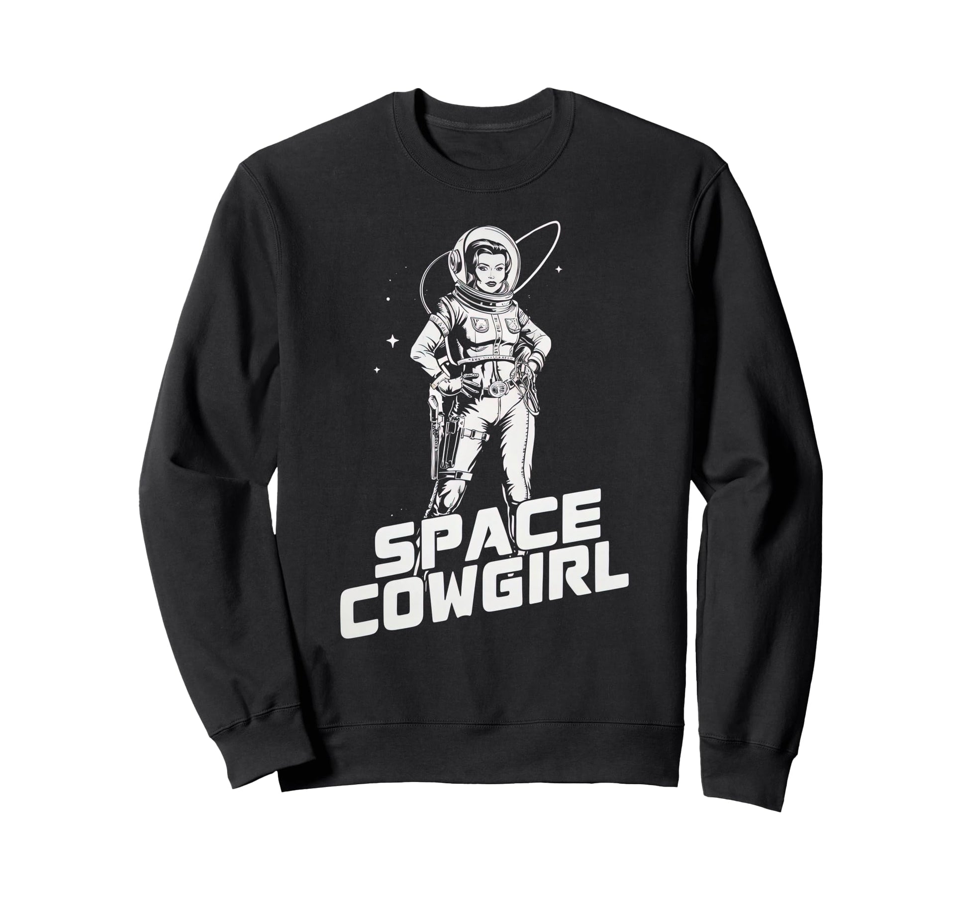 Space Cowgirl Galactic Western Sweatshirt - Minimalist Print Men Women - T-Shirt, Sweatshirt, Hoodie