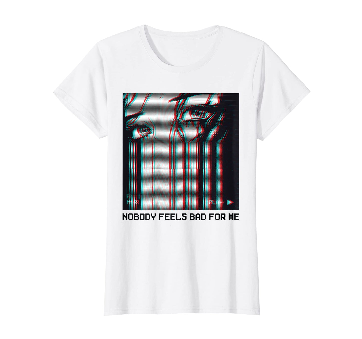 Womens Nobody Feels Bad Me Vaporwave T-Shirt - Custom Art Print Unisex - T-Shirt, Sweatshirt, Hoodie