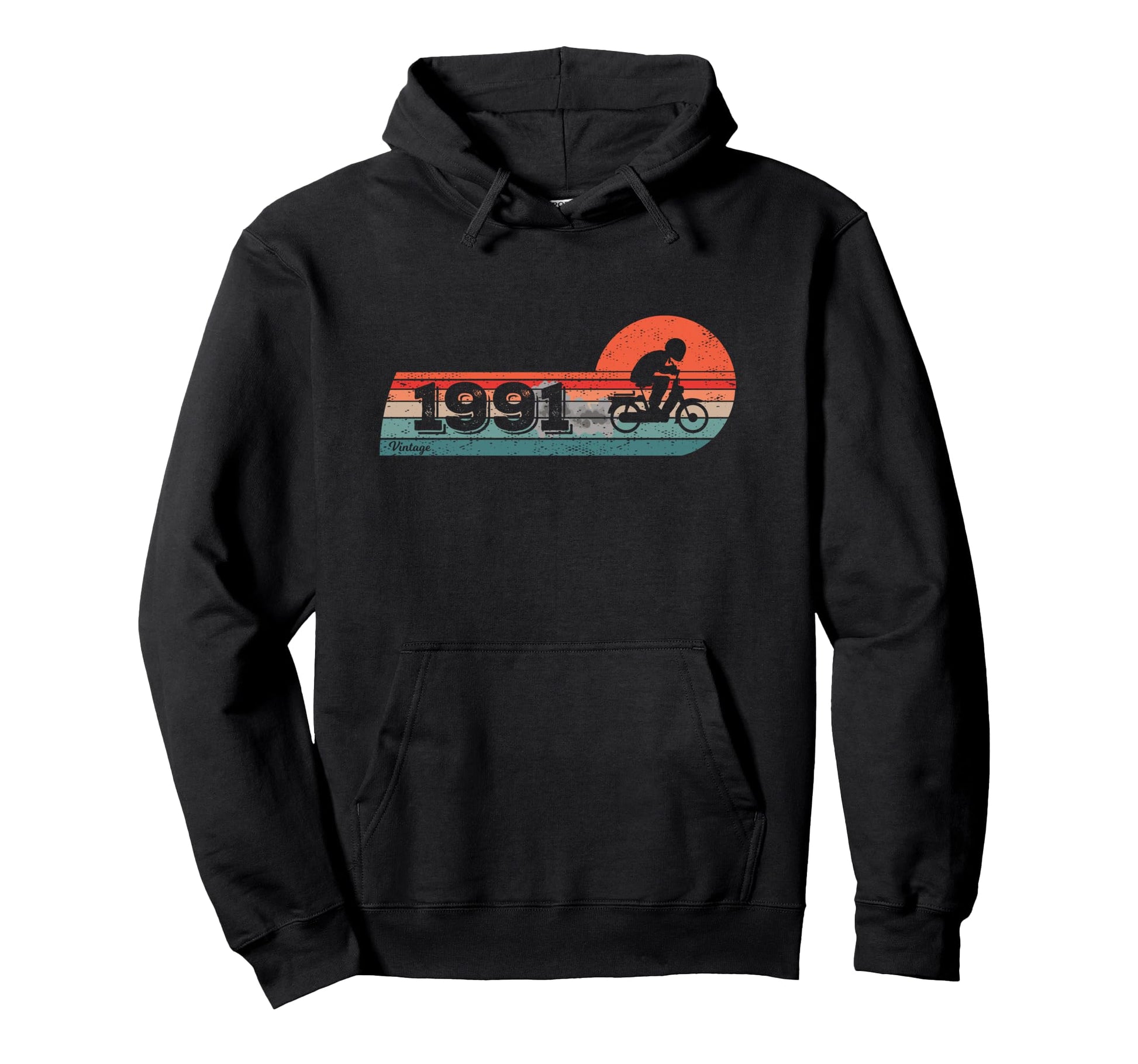 Moped Biker Cyclist 1991 Birthday Hoodie - Custom Art Print Men Women - T-Shirt, Sweatshirt, Hoodie
