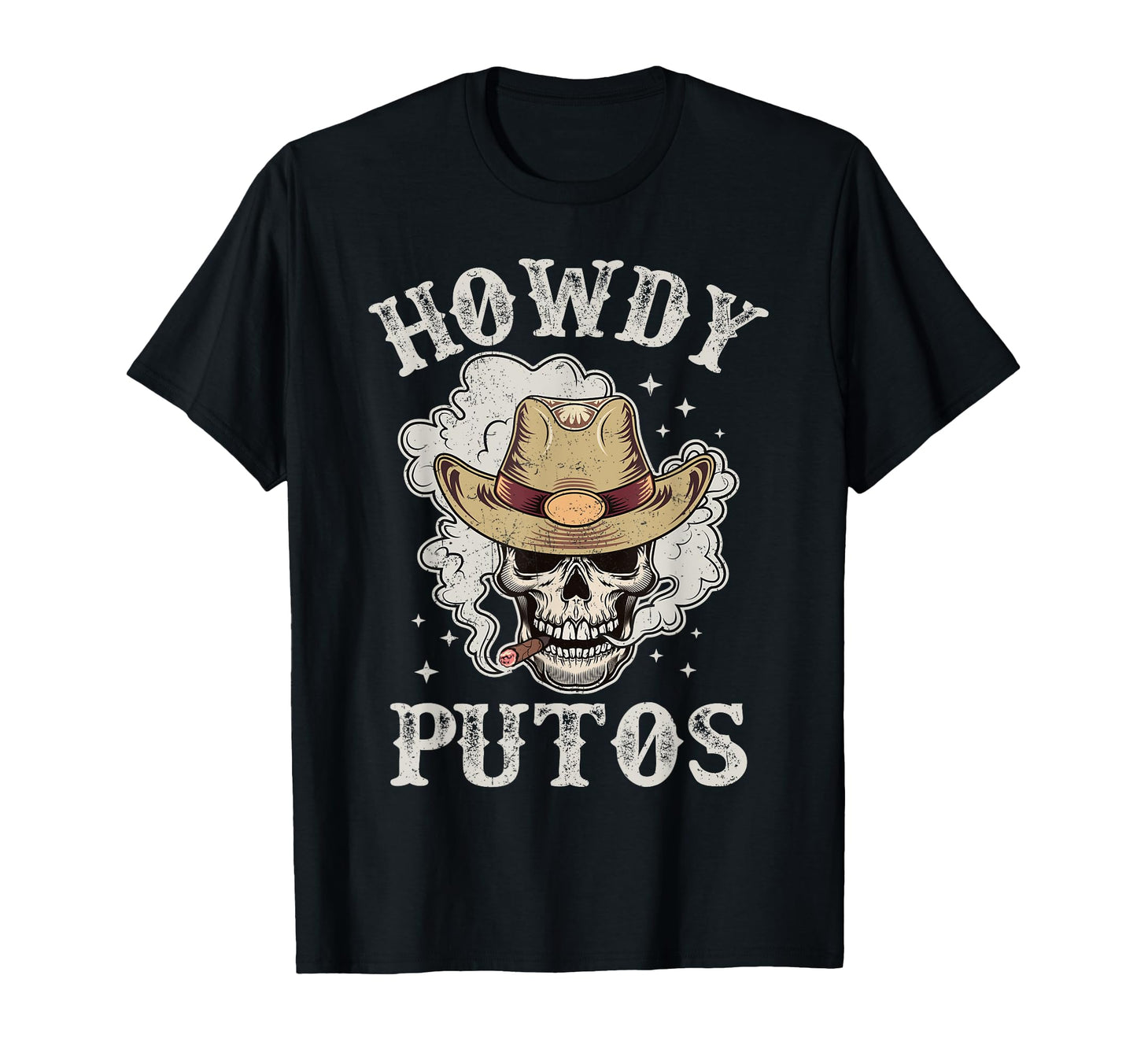Funny Howdy Putos Skull Cowboy Country T-Shirt - Aesthetic Graphic Unisex - T-Shirt, Sweatshirt, Hoodie
