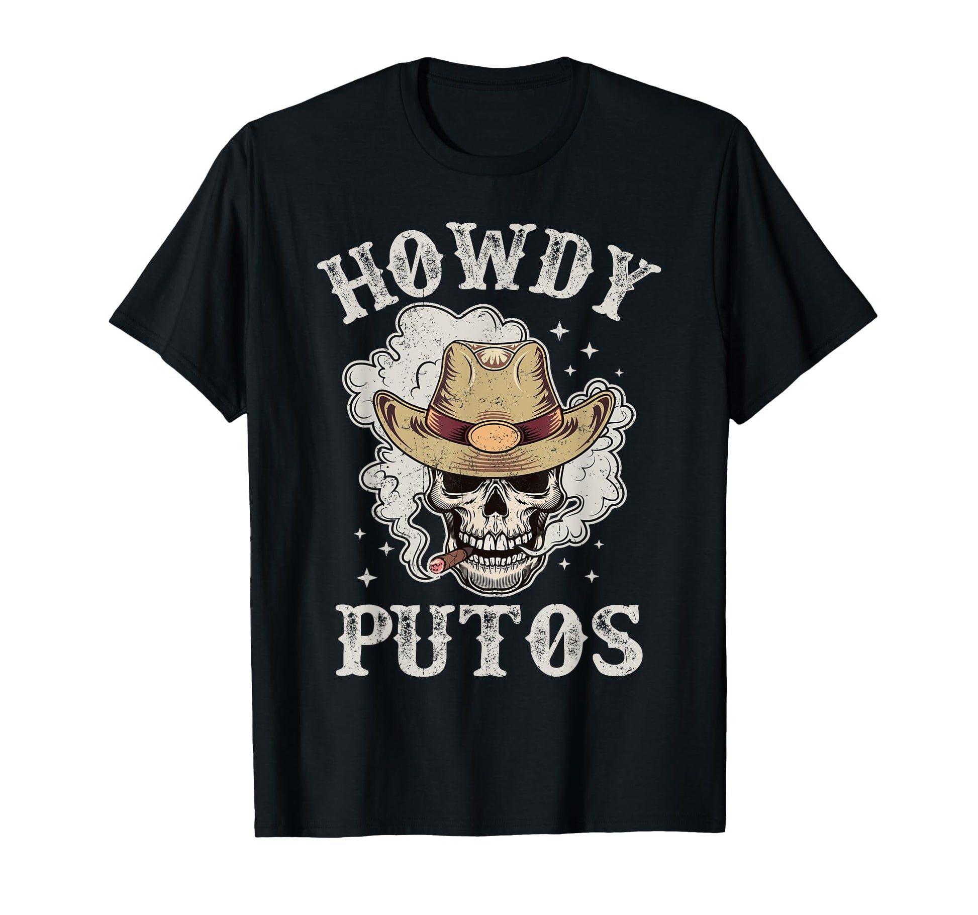 Funny Howdy Putos Skull Cowboy Country T-Shirt - Aesthetic Graphic Unisex - T-Shirt, Sweatshirt, Hoodie