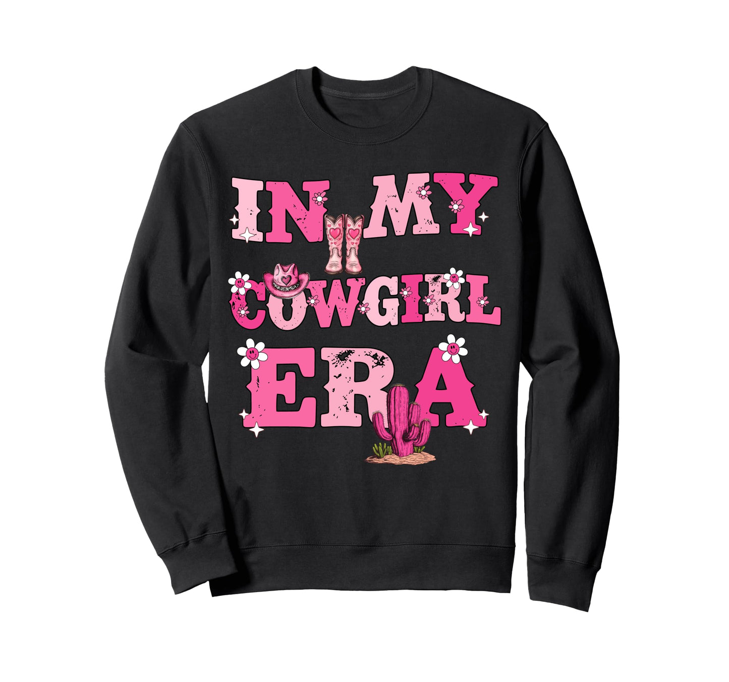 My Cowgirl Era Groovy Western Rodeo Sweatshirt - Graphic Print for Adults - T-Shirt, Sweatshirt, Hoodie