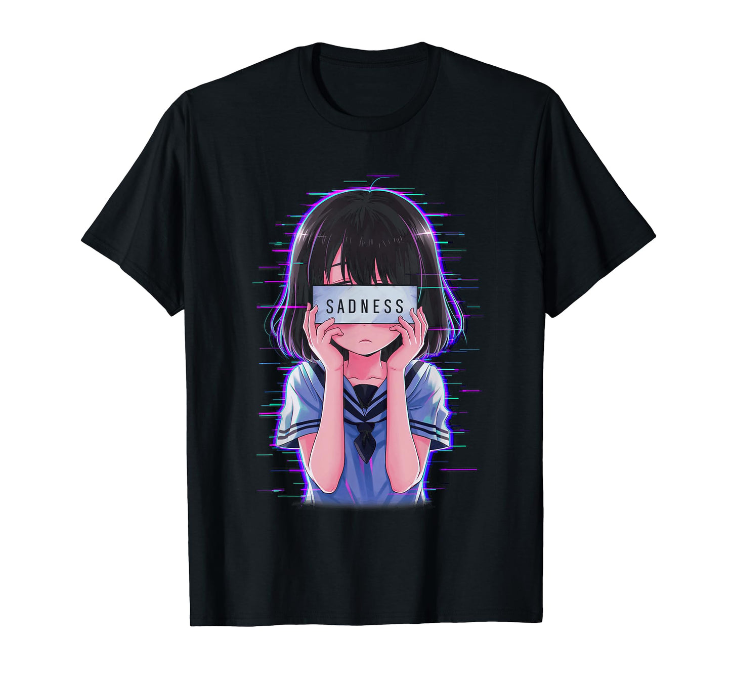 Sad Anime Japanese Aesthetic T-Shirt - Custom Art Print for Adults - T-Shirt, Sweatshirt, Hoodie