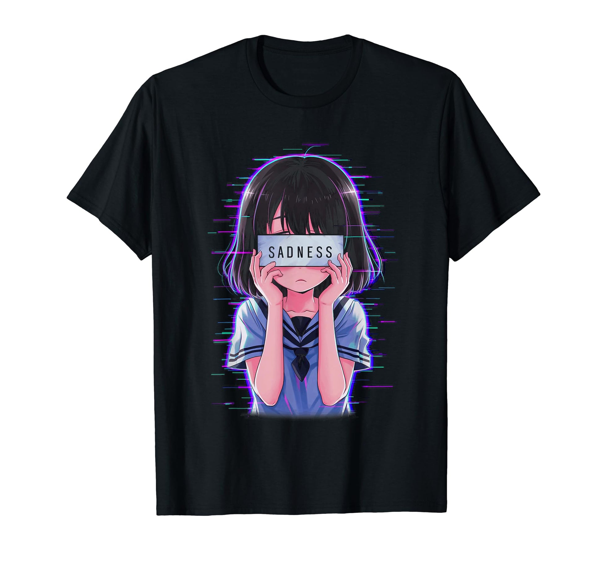 Sad Anime Japanese Aesthetic T-Shirt - Custom Art Print for Adults - T-Shirt, Sweatshirt, Hoodie