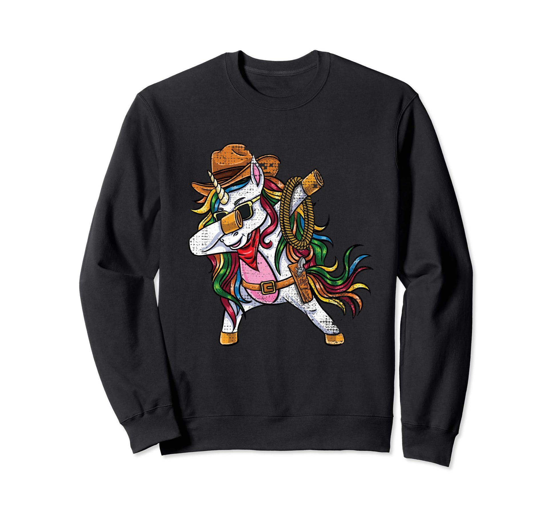 Dabbing Unicorn Cowboy Halloween Sweatshirt - Fun Novelty Design Unisex - T-Shirt, Sweatshirt, Hoodie