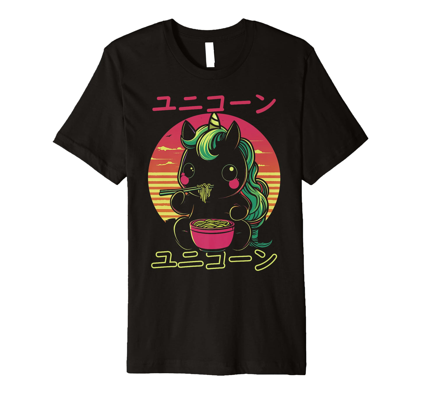 Kawaii Unicorn Ramen Japanese T-Shirt - Custom Art Print for Adults - T-Shirt, Sweatshirt, Hoodie