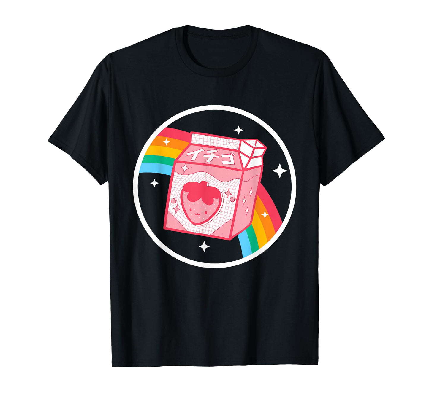 Strawberry Milk Carton Kawaii Rainbow T-Shirt - Fun Novelty Design Unisex - T-Shirt, Sweatshirt, Hoodie
