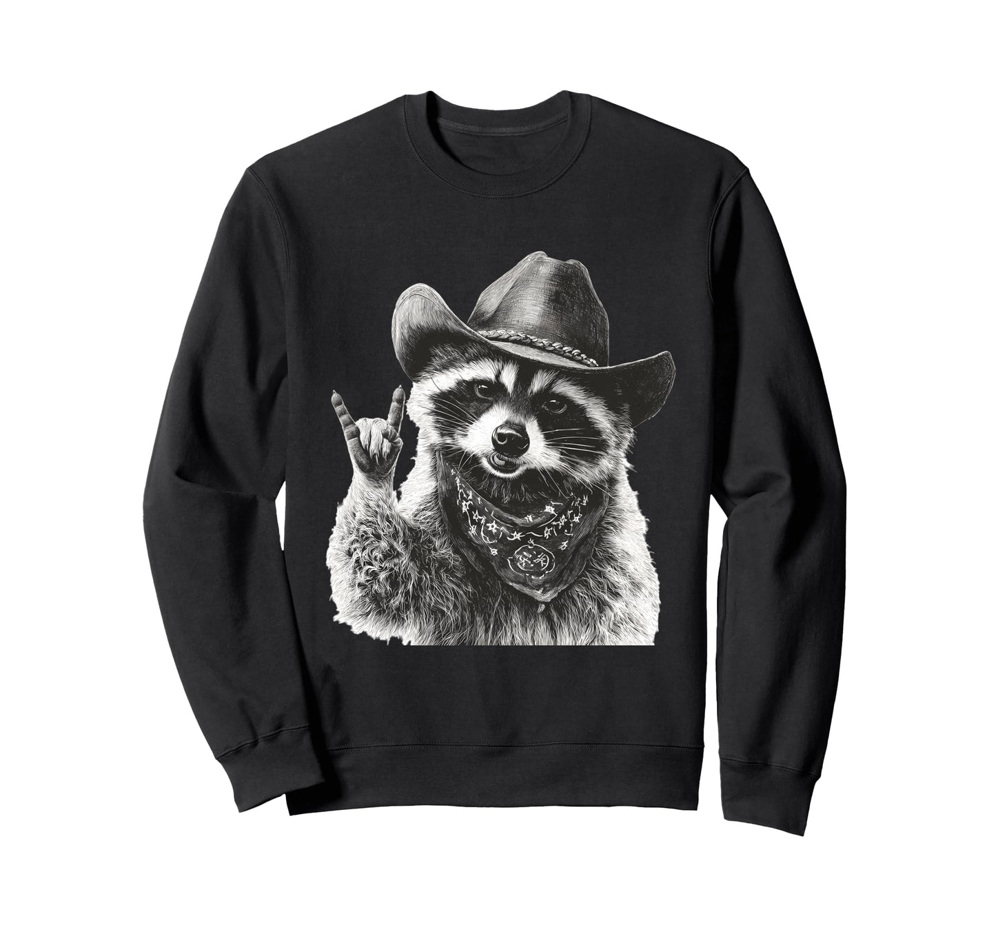 Raccoon Cowboy Rodeo Cowgirl Western Sweatshirt - Streetwear Style Unisex - T-Shirt, Sweatshirt, Hoodie
