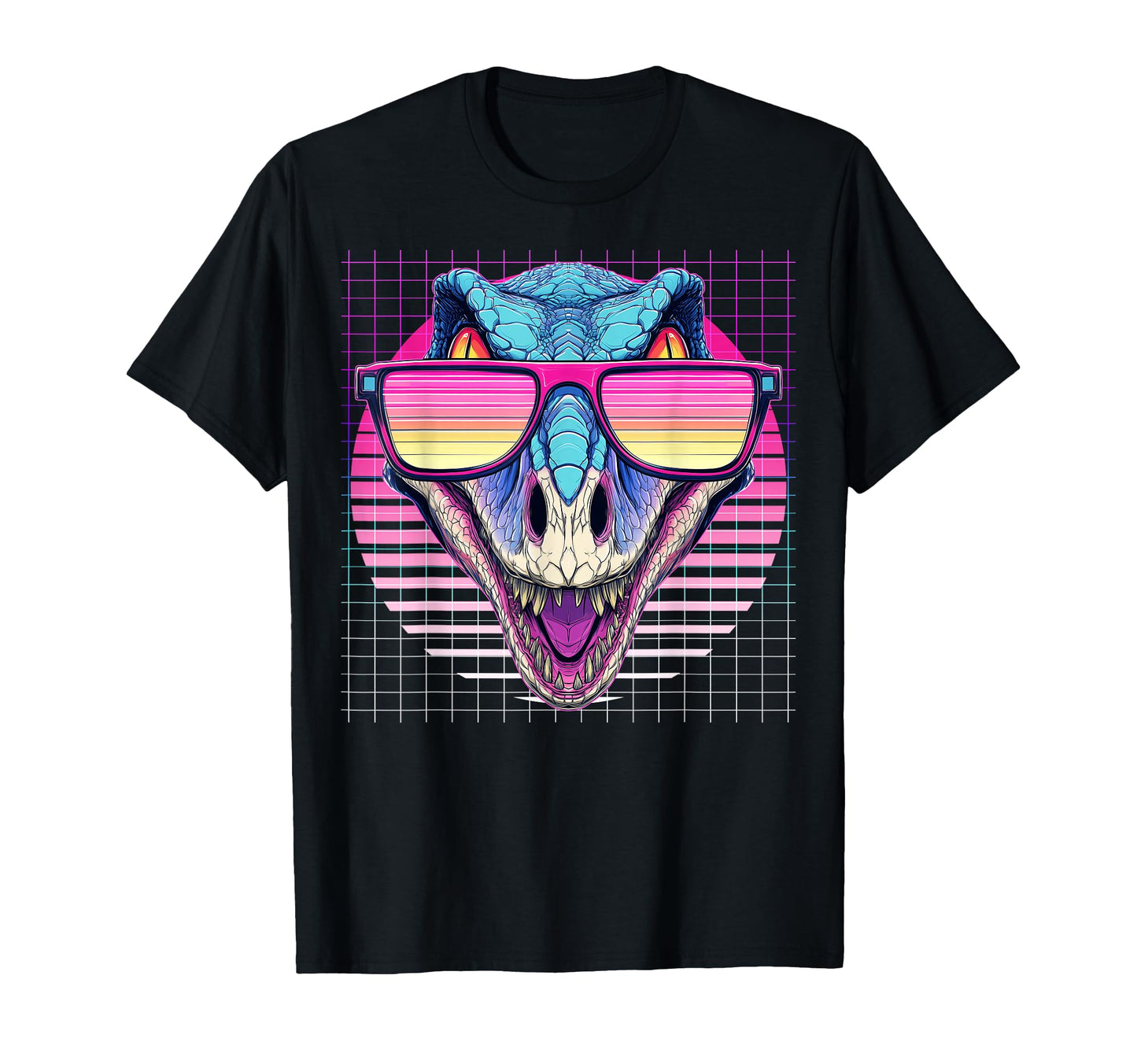 Velociraptor Sunglasses Dinosaur T-Shirt - Custom Art Print Unisex - T-Shirt, Sweatshirt, Hoodie