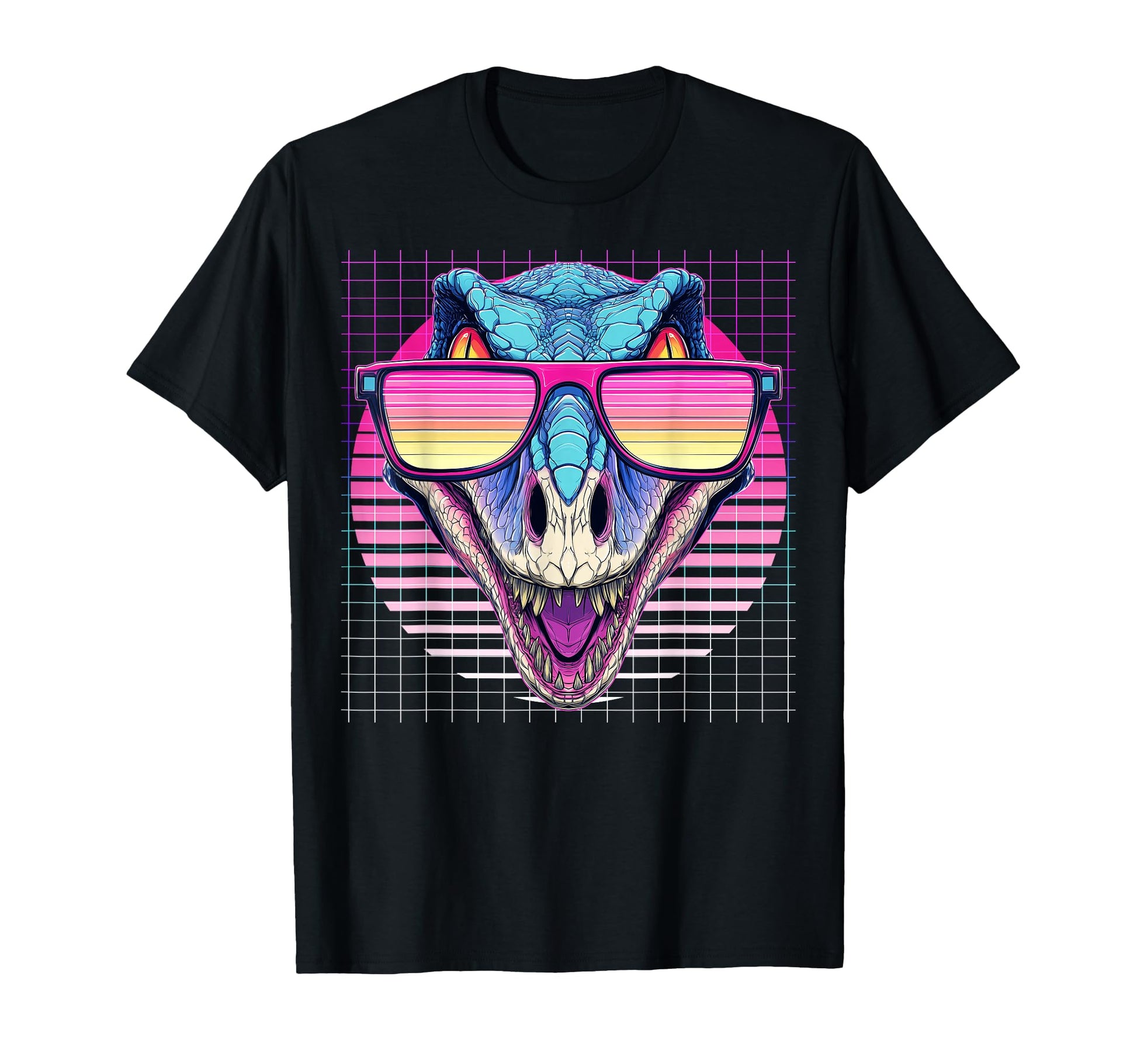 Velociraptor Sunglasses Dinosaur T-Shirt - Custom Art Print Unisex - T-Shirt, Sweatshirt, Hoodie