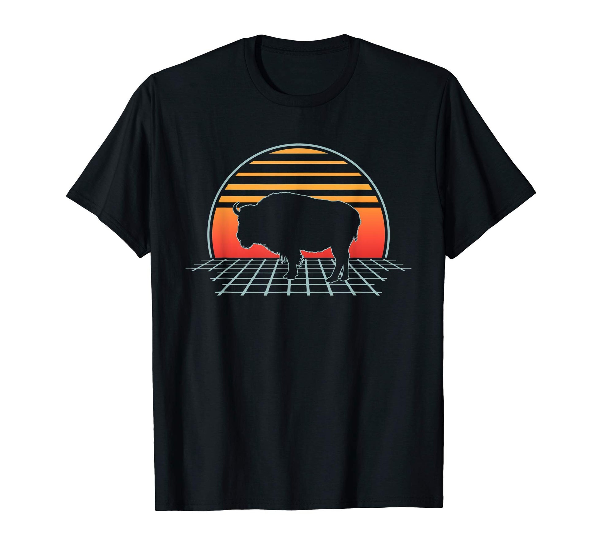 Buffalo 70S 80S Animal Vaporwave T-Shirt - Fun Novelty Design for Adults - T-Shirt, Sweatshirt, Hoodie