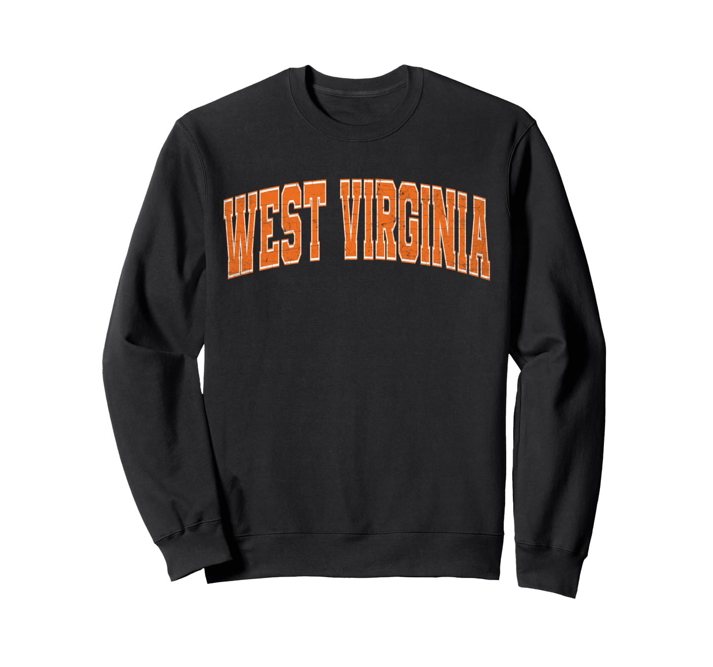 West Virginia Orange Text Sweatshirt - Aesthetic Graphic Unisex - T-Shirt, Sweatshirt, Hoodie