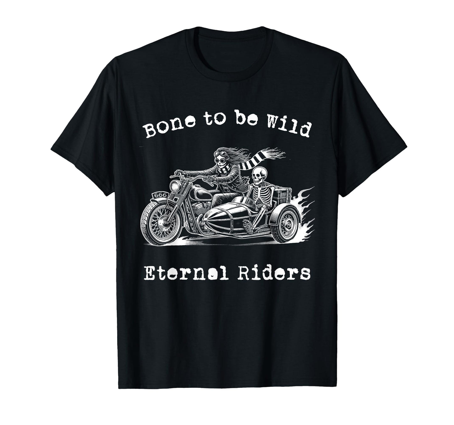 Skeleton Sugar Skull Riding Motorcycle T-Shirt - Trendy Graphic Men Women - T-Shirt, Sweatshirt, Hoodie