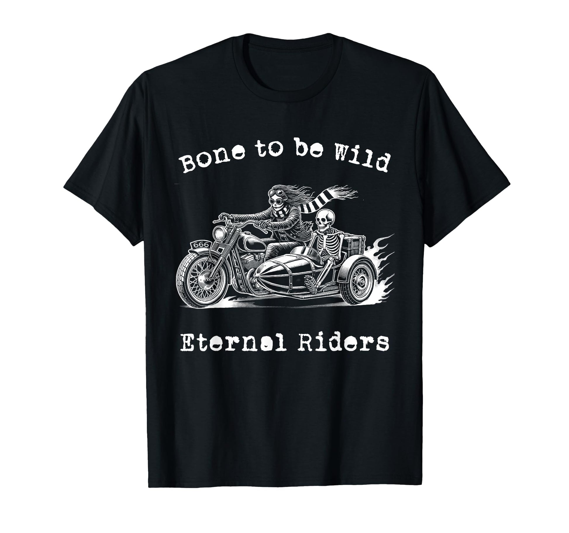 Skeleton Sugar Skull Riding Motorcycle T-Shirt - Trendy Graphic Men Women - T-Shirt, Sweatshirt, Hoodie