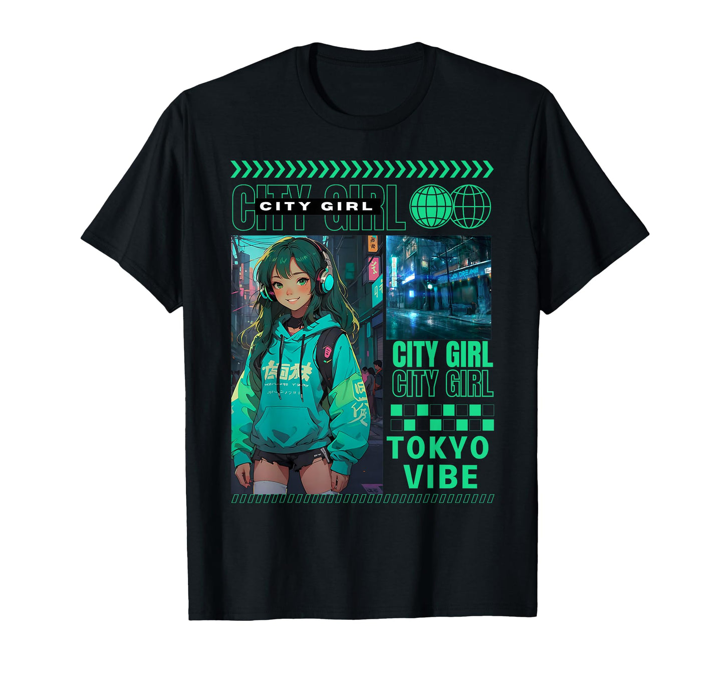 Anime Manga Cyberpunk Japanese Vaporwave T-Shirt - Unique Graphic Unisex - T-Shirt, Sweatshirt, Hoodie