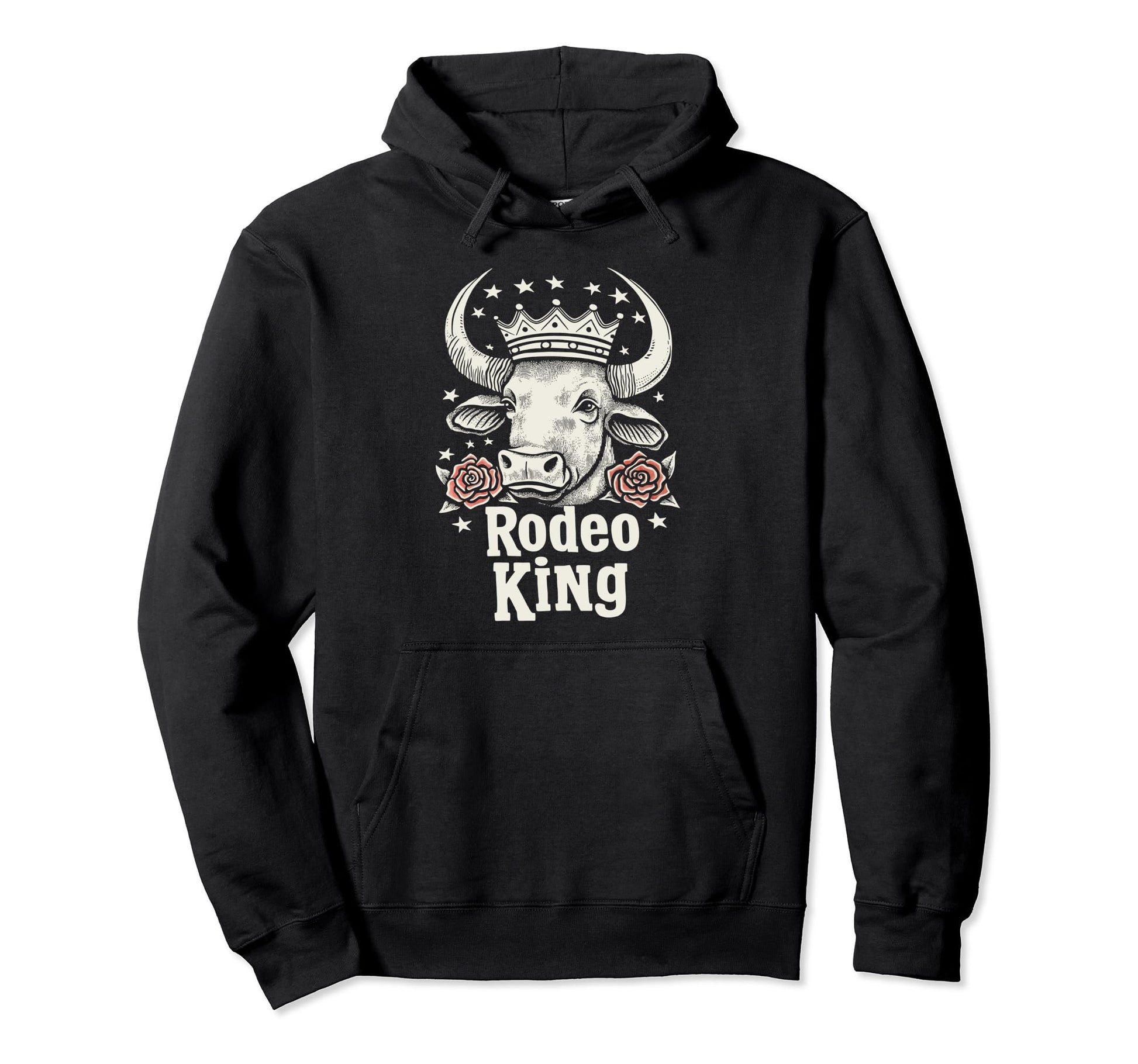 Rodeo King Wild West Mens Cowboy Bull Hoodie - Streetwear Style for Adults - T-Shirt, Sweatshirt, Hoodie