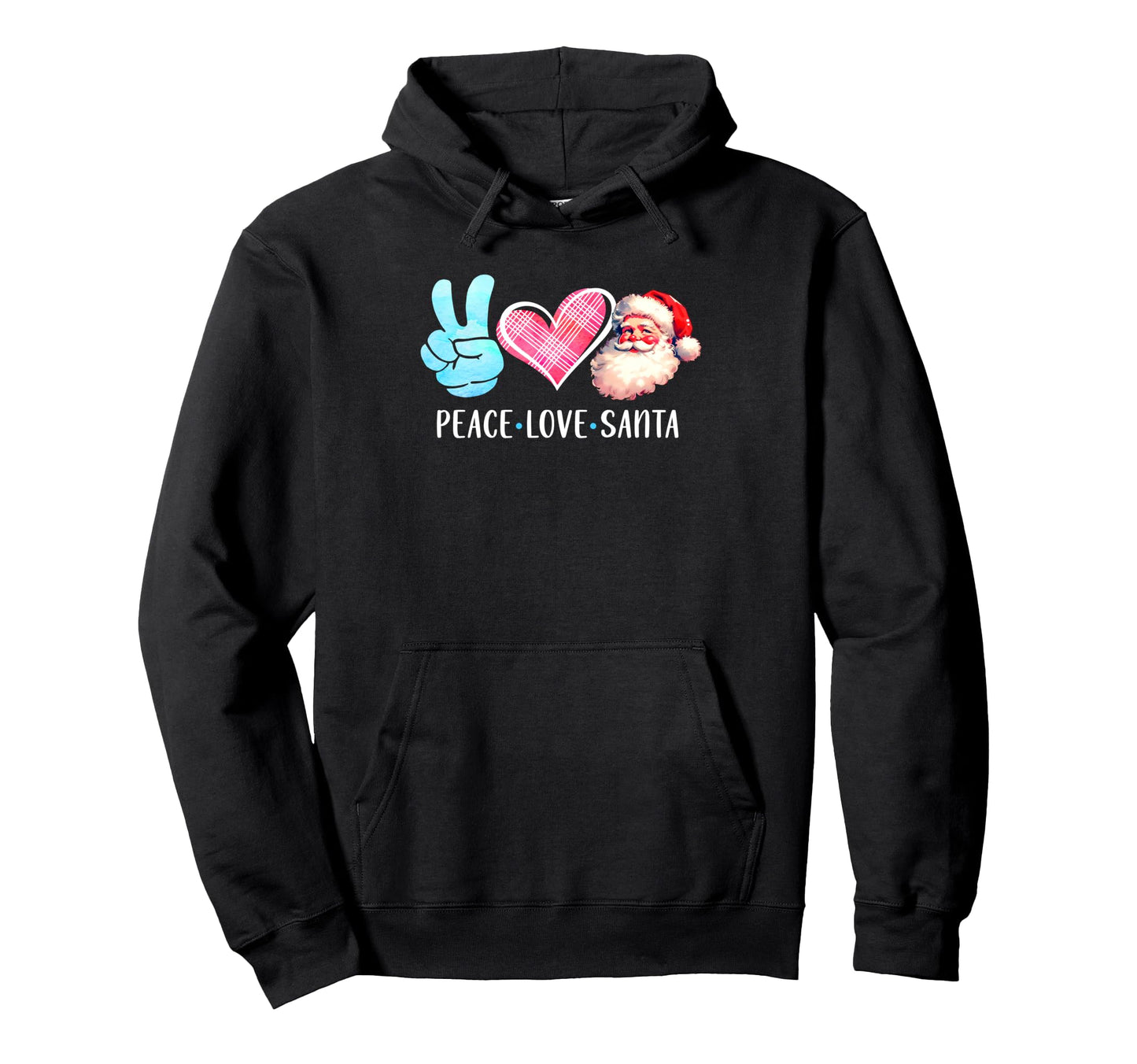 Merry Santa Lover Vibes Peace Love Santa Hoodie - Graphic Print for Adults - T-Shirt, Sweatshirt, Hoodie