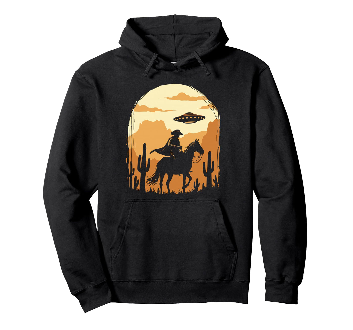 Ufo Cowboy Ufo Cowboy Western Cowboy Hoodie - Aesthetic Graphic for Adults - T-Shirt, Sweatshirt, Hoodie