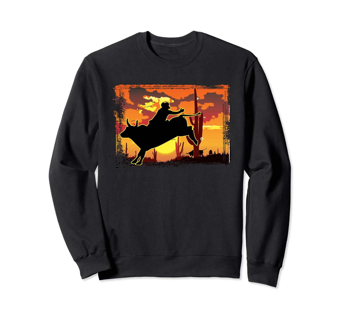 Bull Riding Cowboy Bull Rodeo Sweatshirt - Minimalist Print Unisex - T-Shirt, Sweatshirt, Hoodie