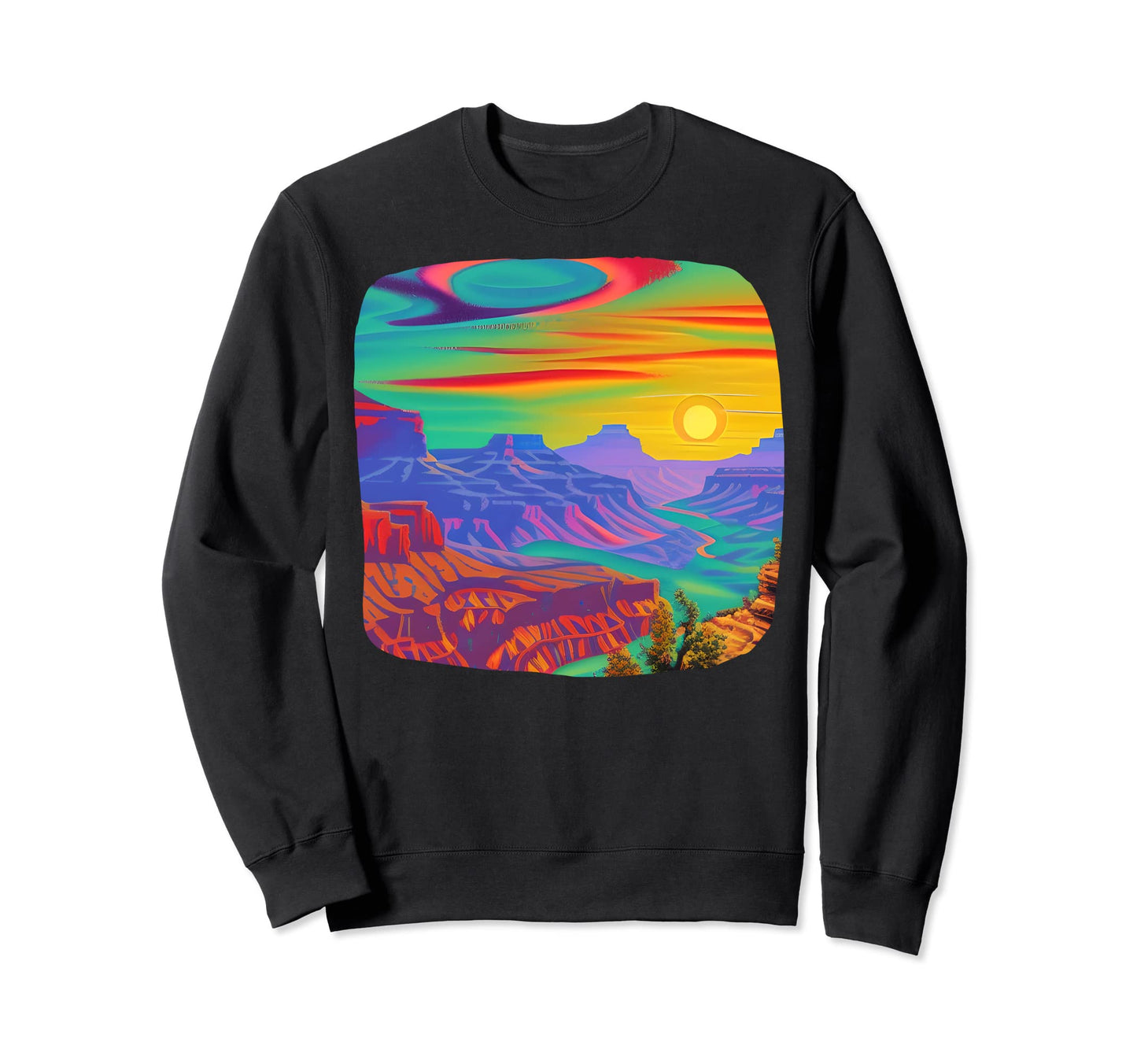 Grand Canyon Vaporwave Wanderlust Sweatshirt - Unique Graphic Men Women - T-Shirt, Sweatshirt, Hoodie