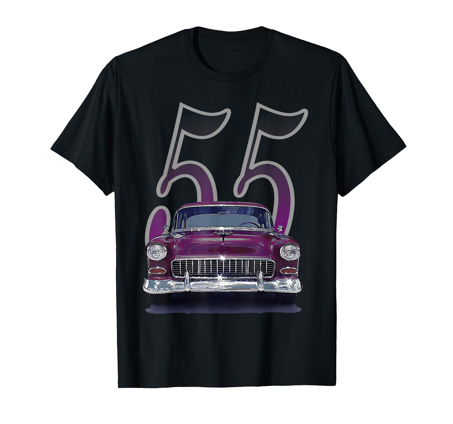 1955 55 Bel Air 50S Silhouette Old Hot T-Shirt - Unique Graphic for Adults - T-Shirt, Sweatshirt, Hoodie